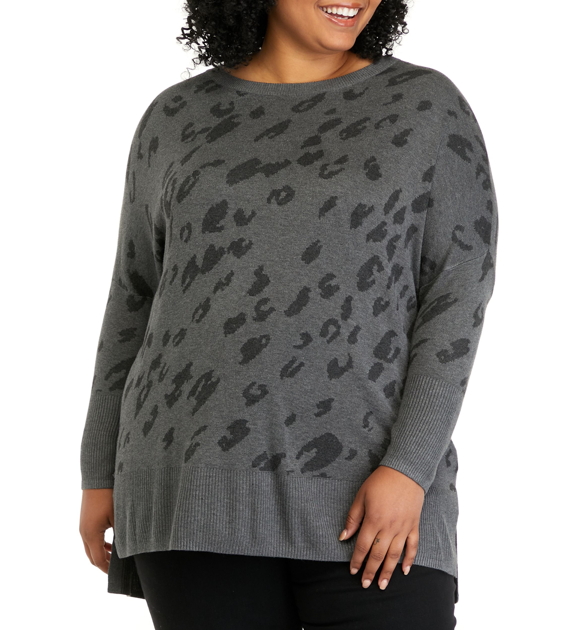 Plus Size Dolman Sleeve Crew Neck Sweater