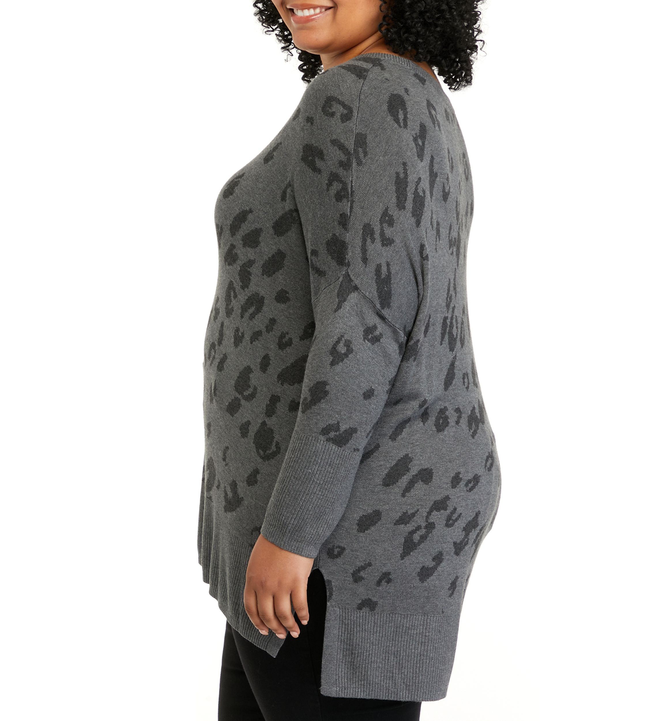 Plus Size Dolman Sleeve Crew Neck Sweater