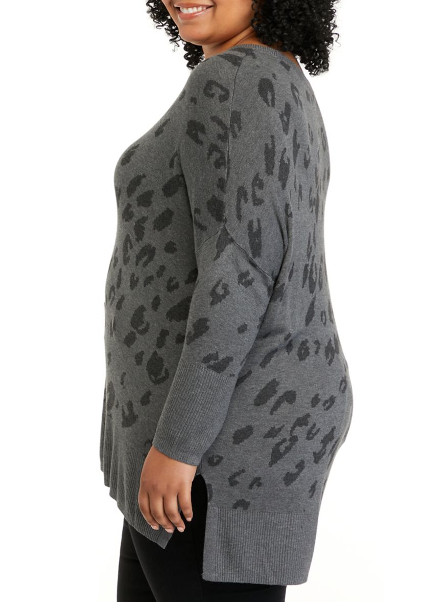 Plus Size Dolman Sleeve Crew Neck Sweater
