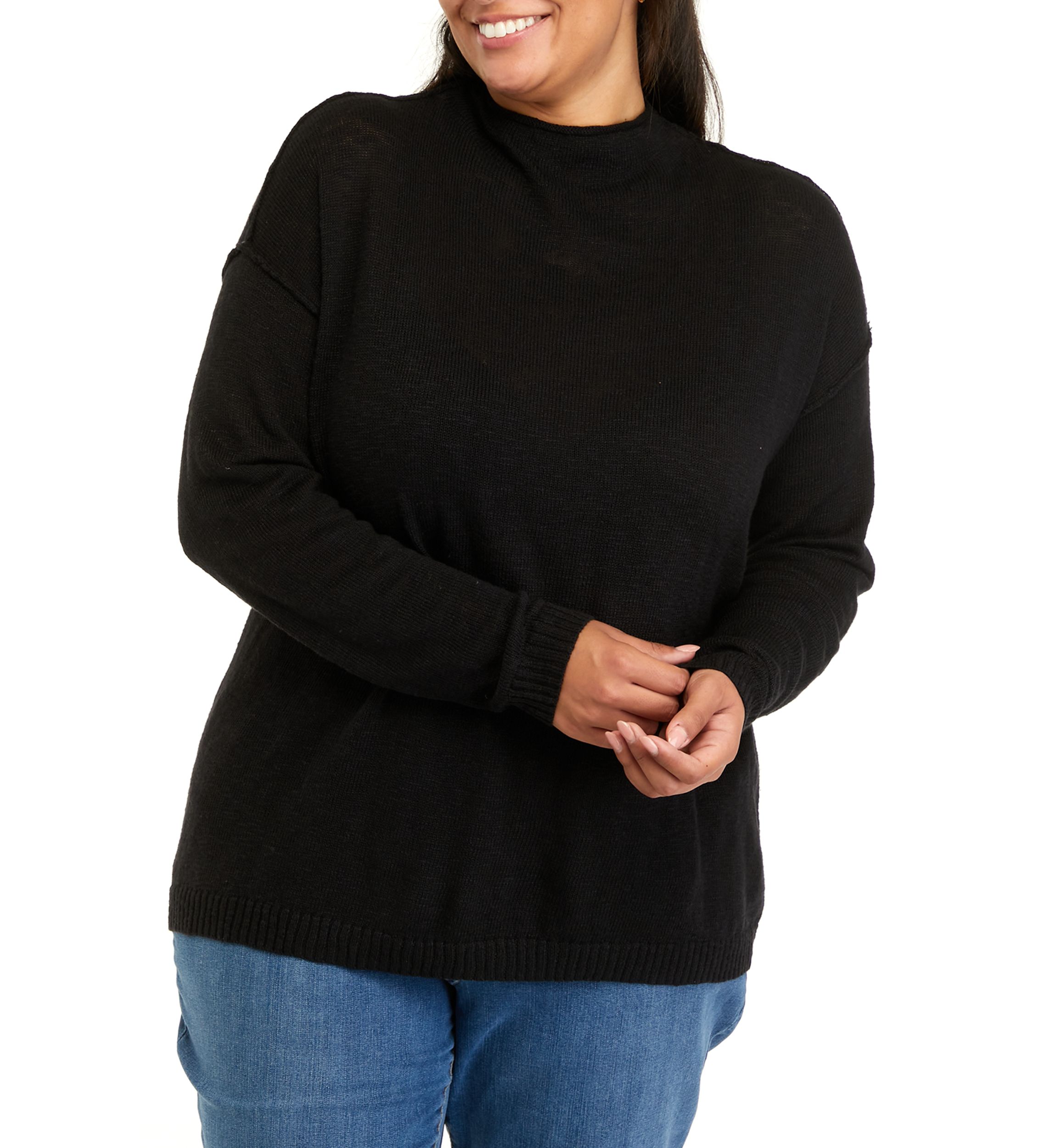 Plus Size Funnel Neck Sweater