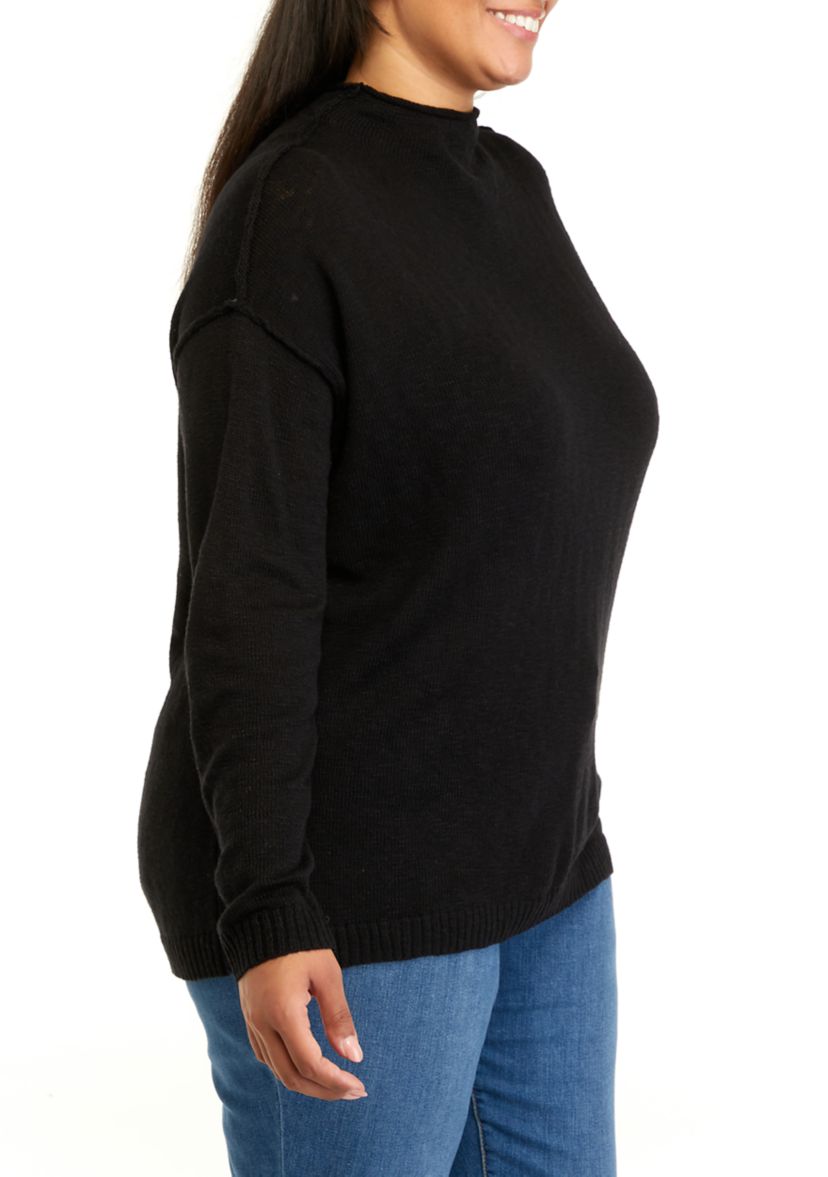 Plus Size Funnel Neck Sweater