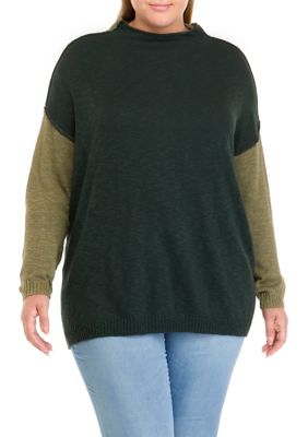 Wonderly Women's Plus Size Funnel Neck Pullover Sweater