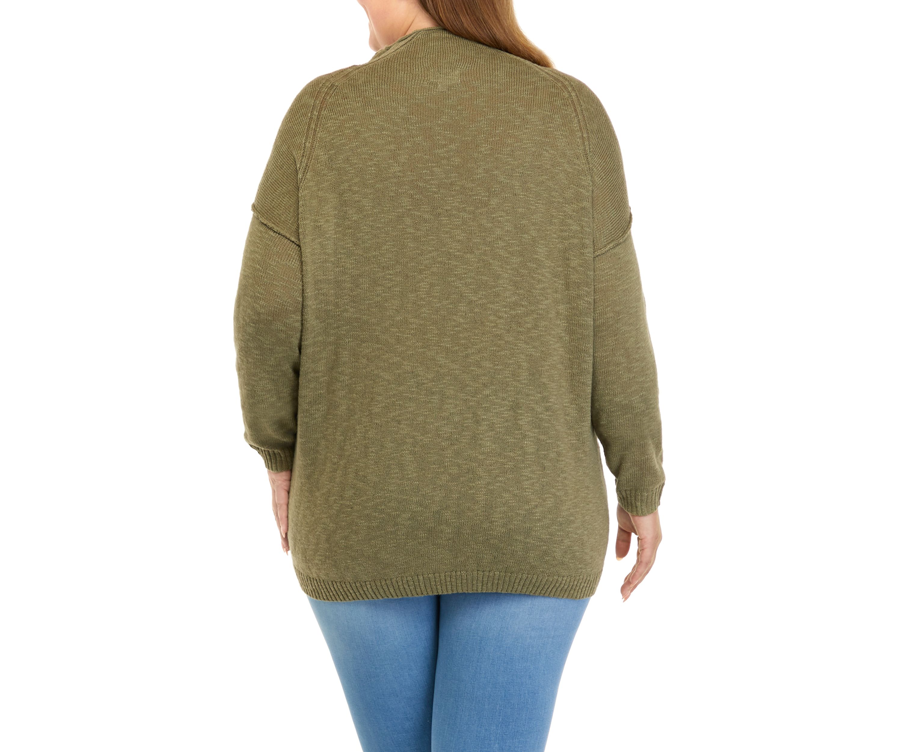 Plus Size Funnel Neck Pullover Sweater
