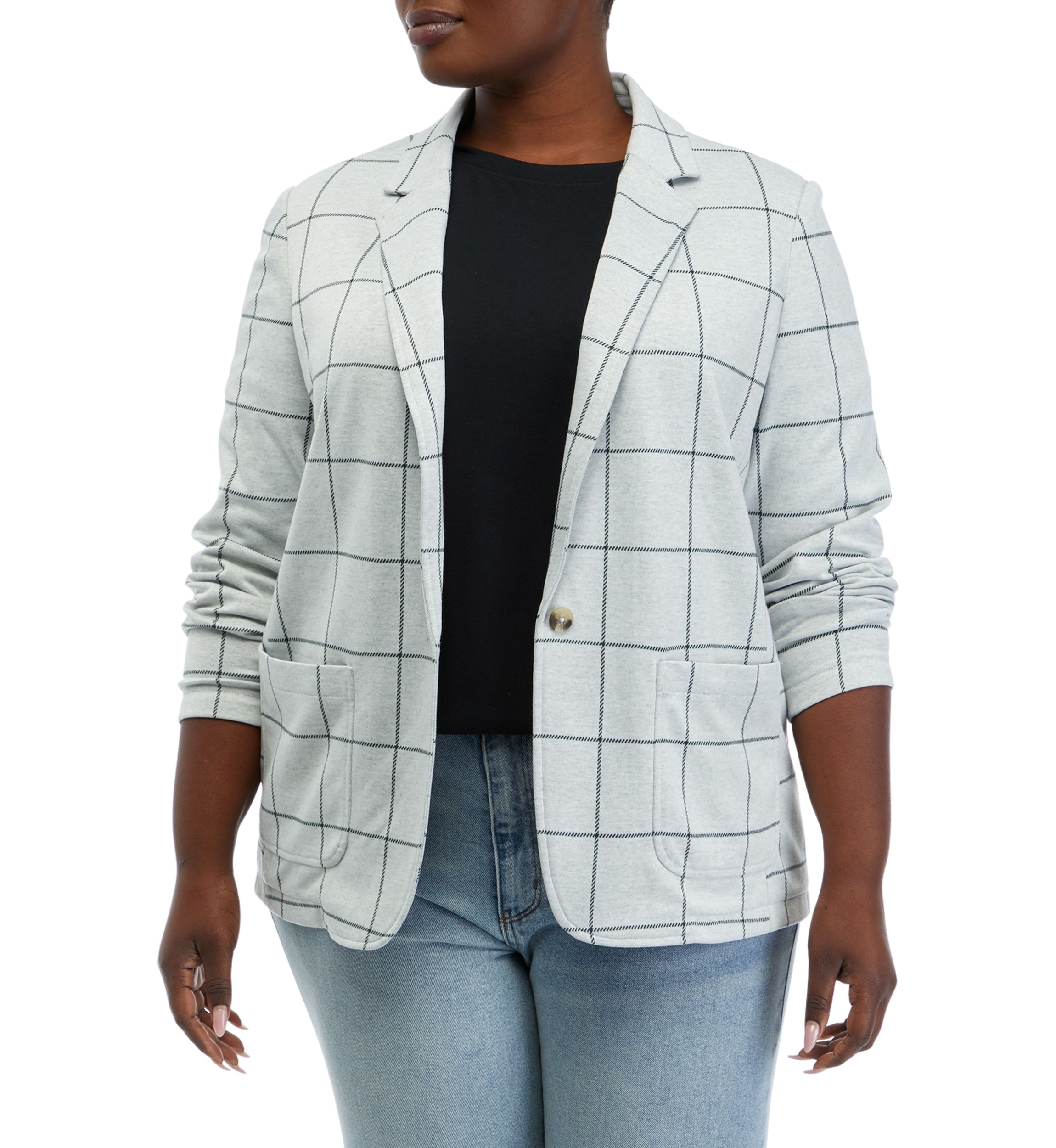 Plus Size Knit Blazer