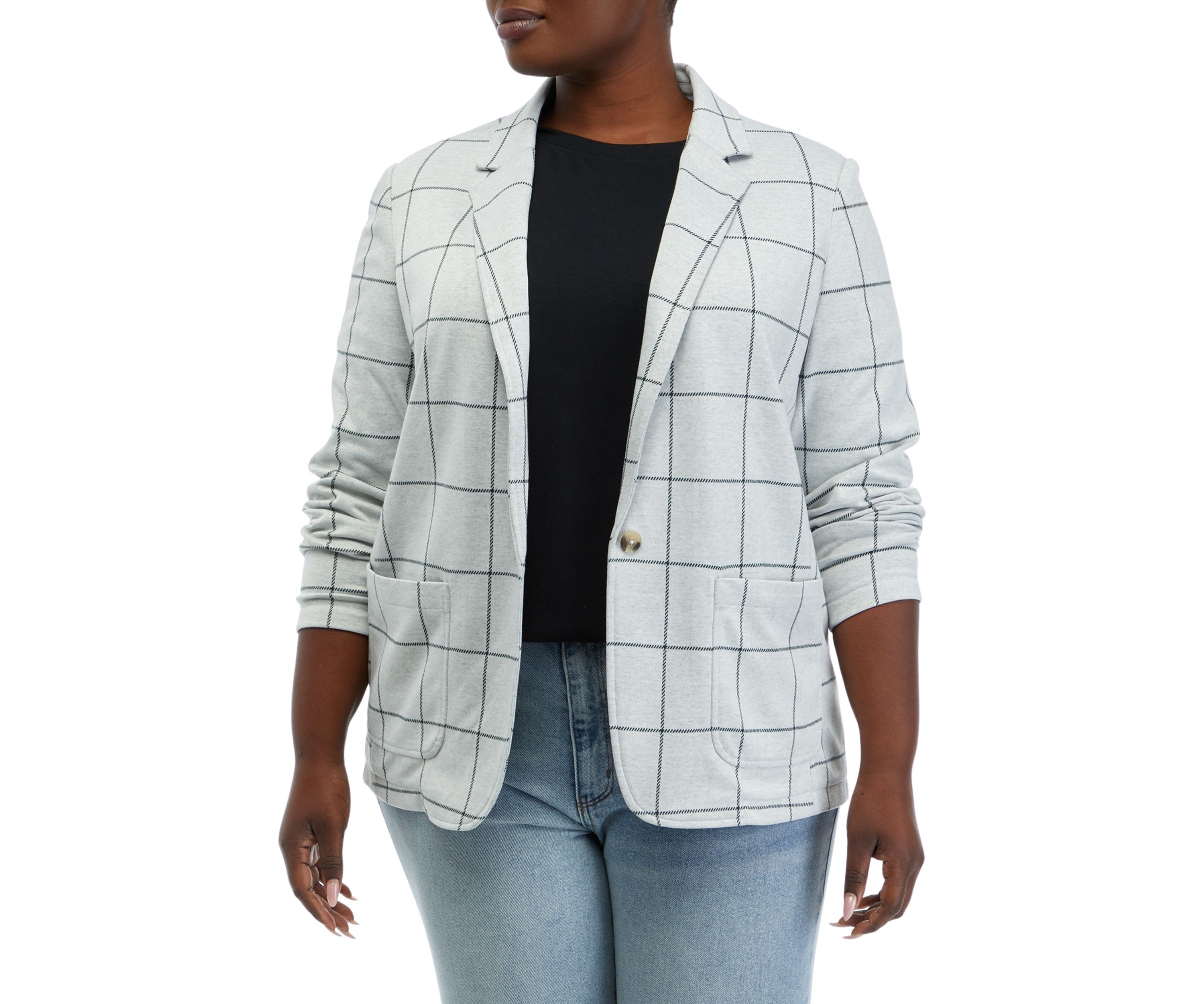 Plus Size Knit Blazer