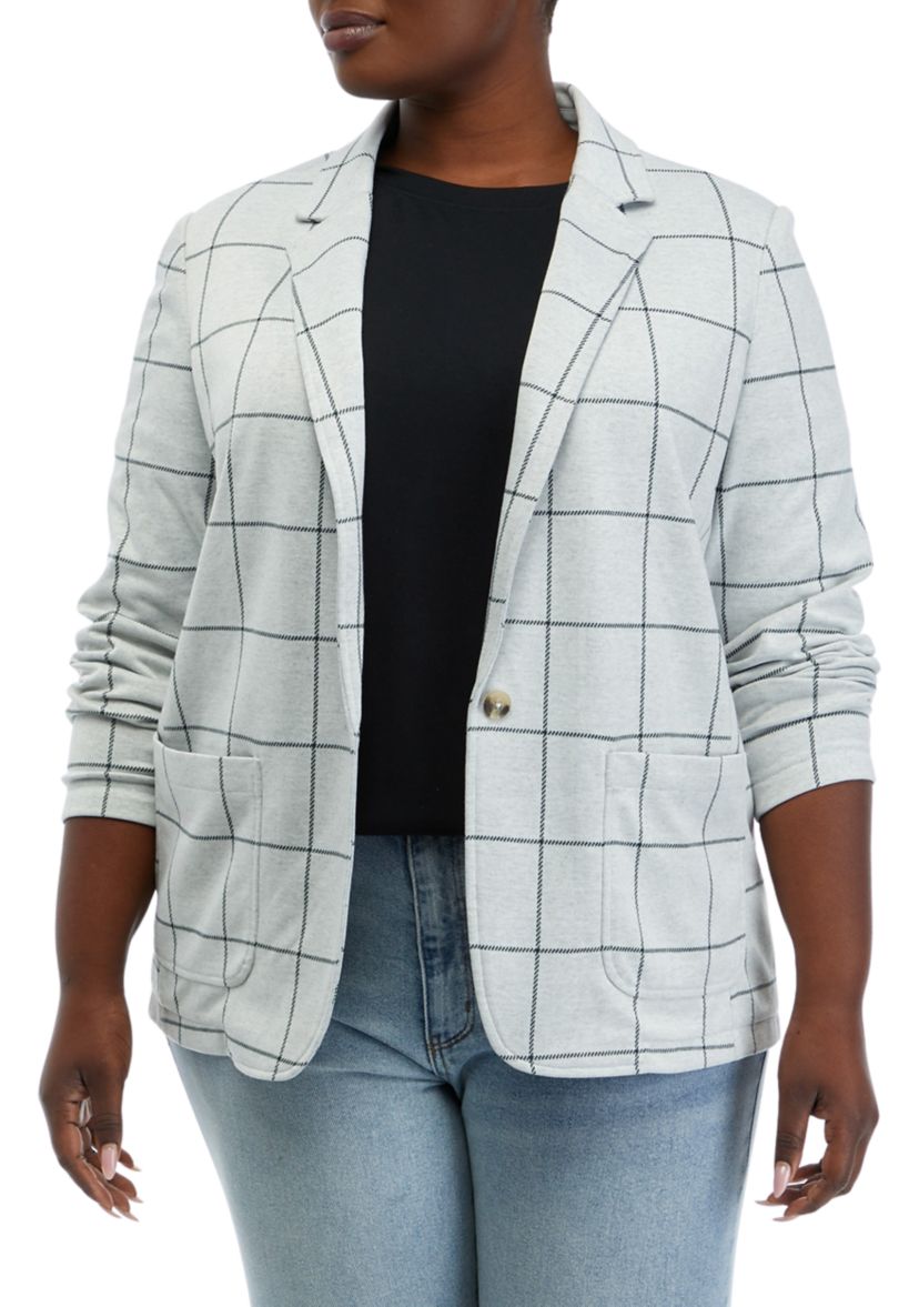 Plus Size Knit Blazer