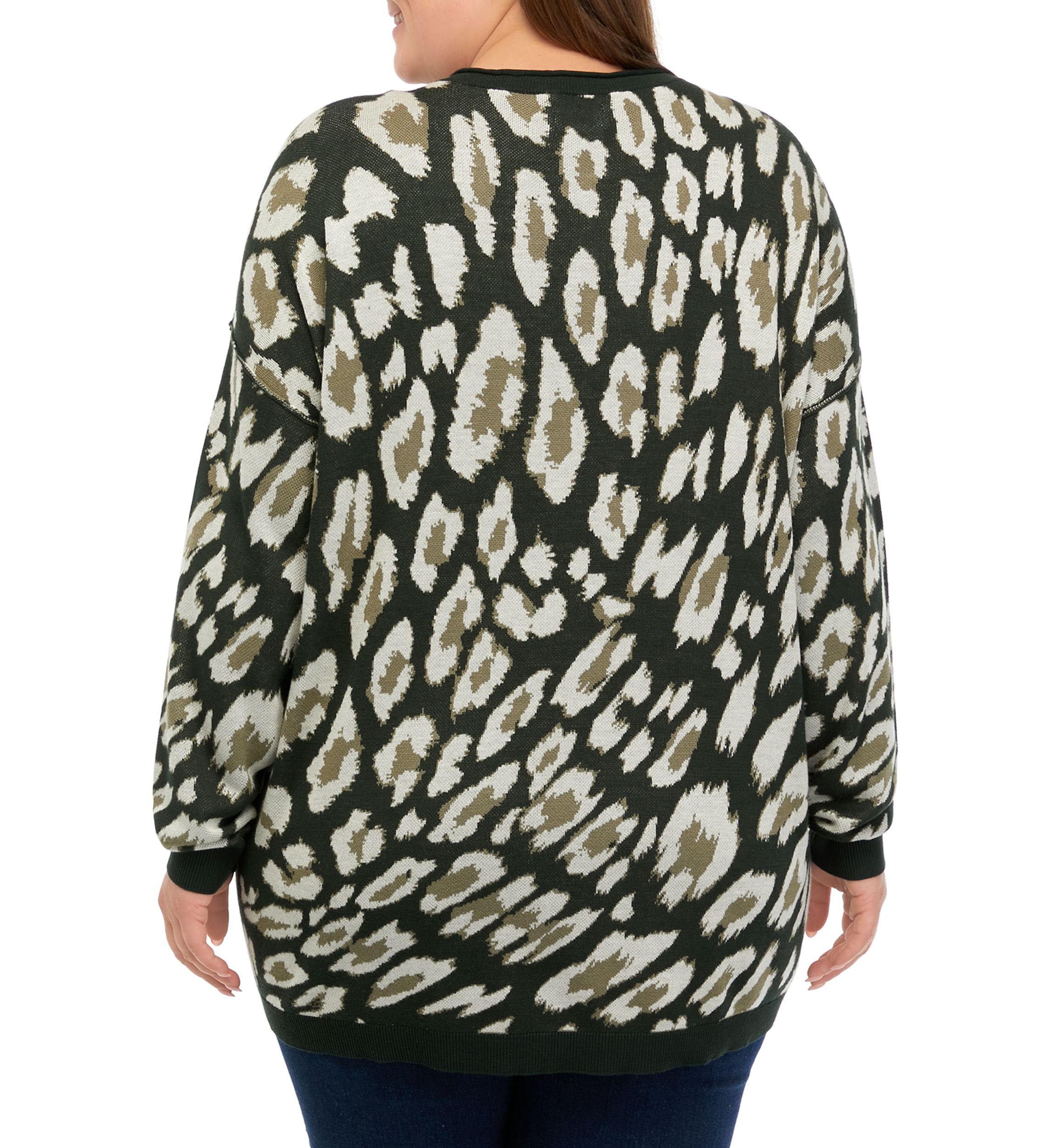Plus Size Printed Pullover Sweater