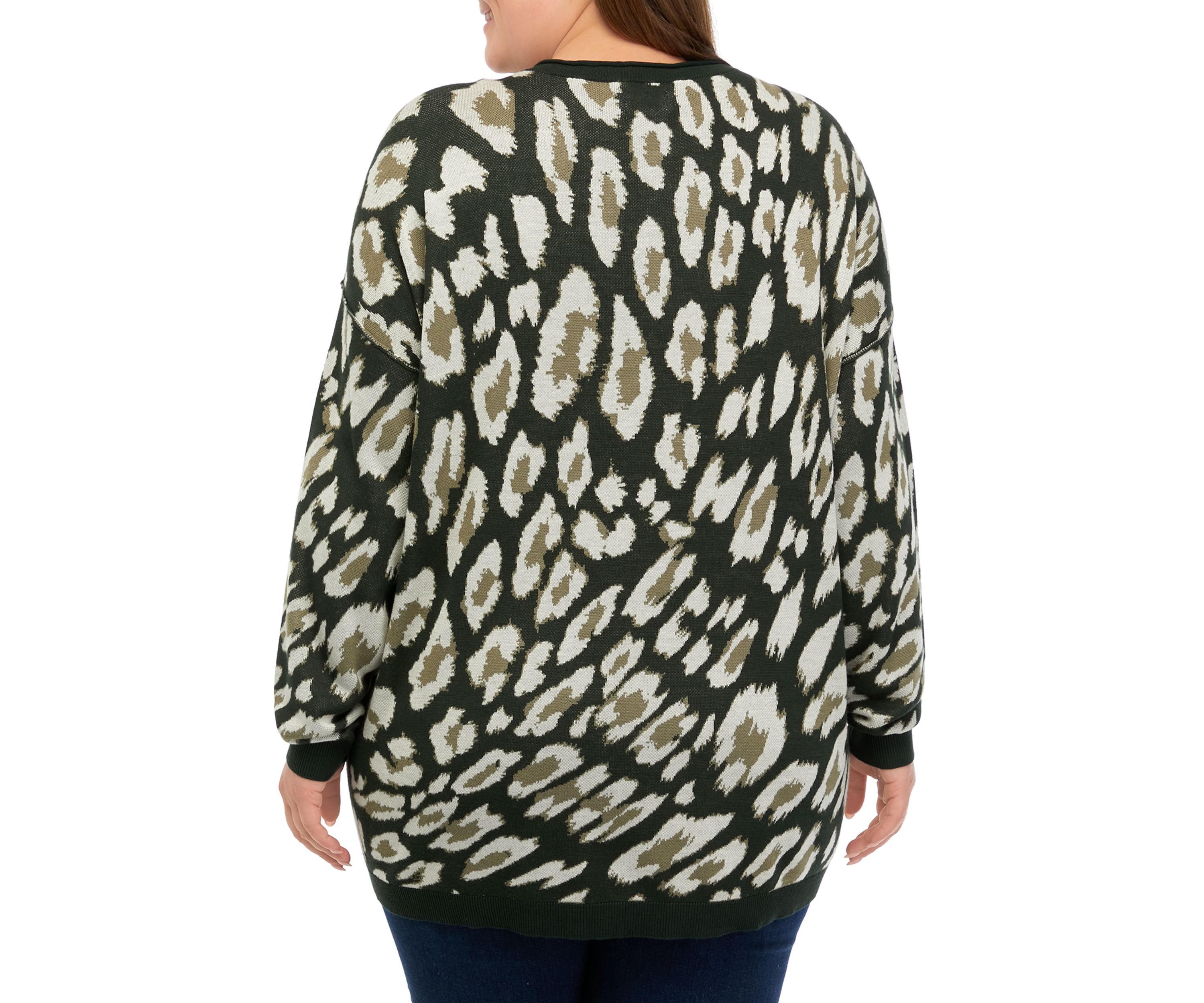 Plus Size Printed Pullover Sweater