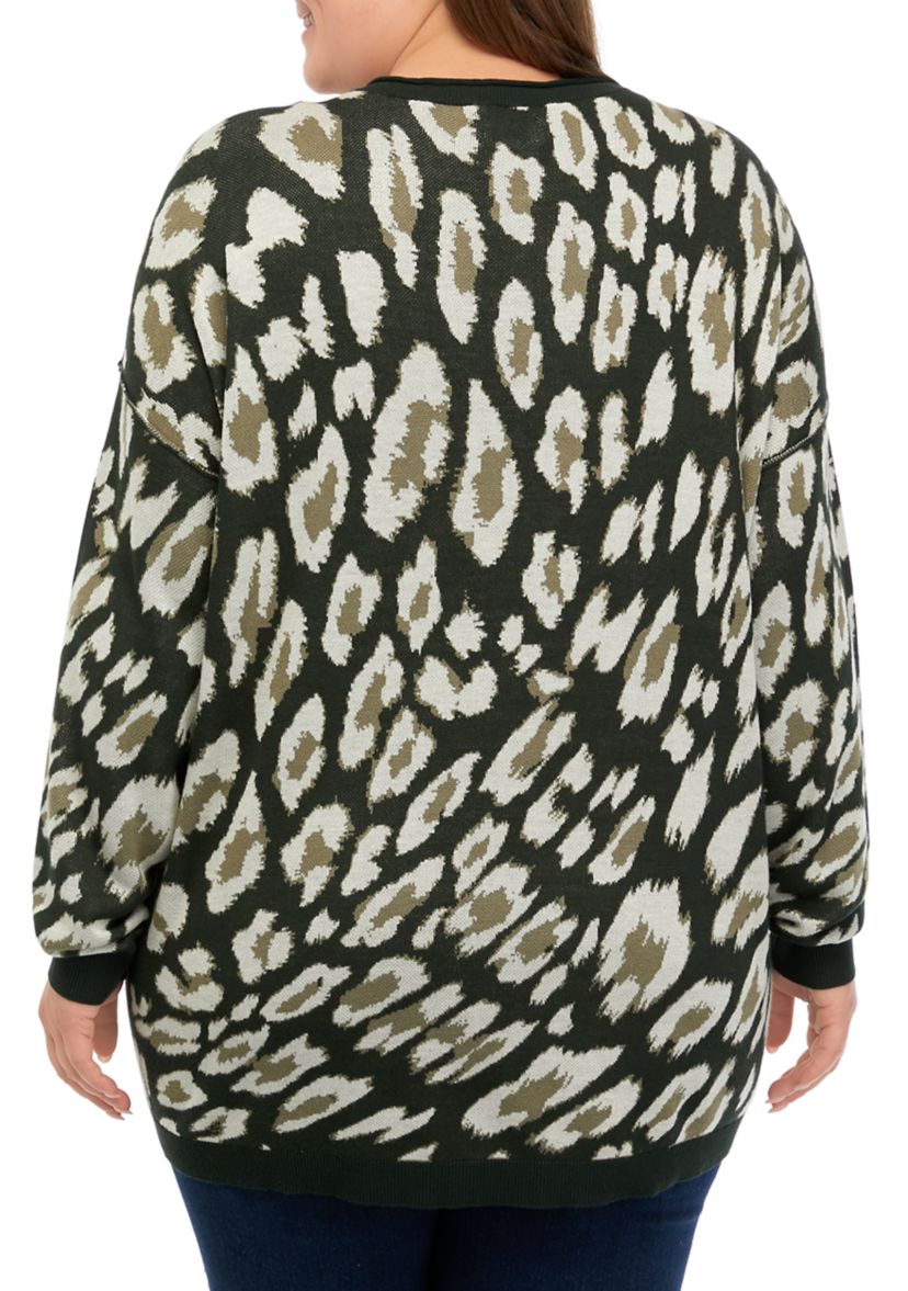 Plus Size Printed Pullover Sweater