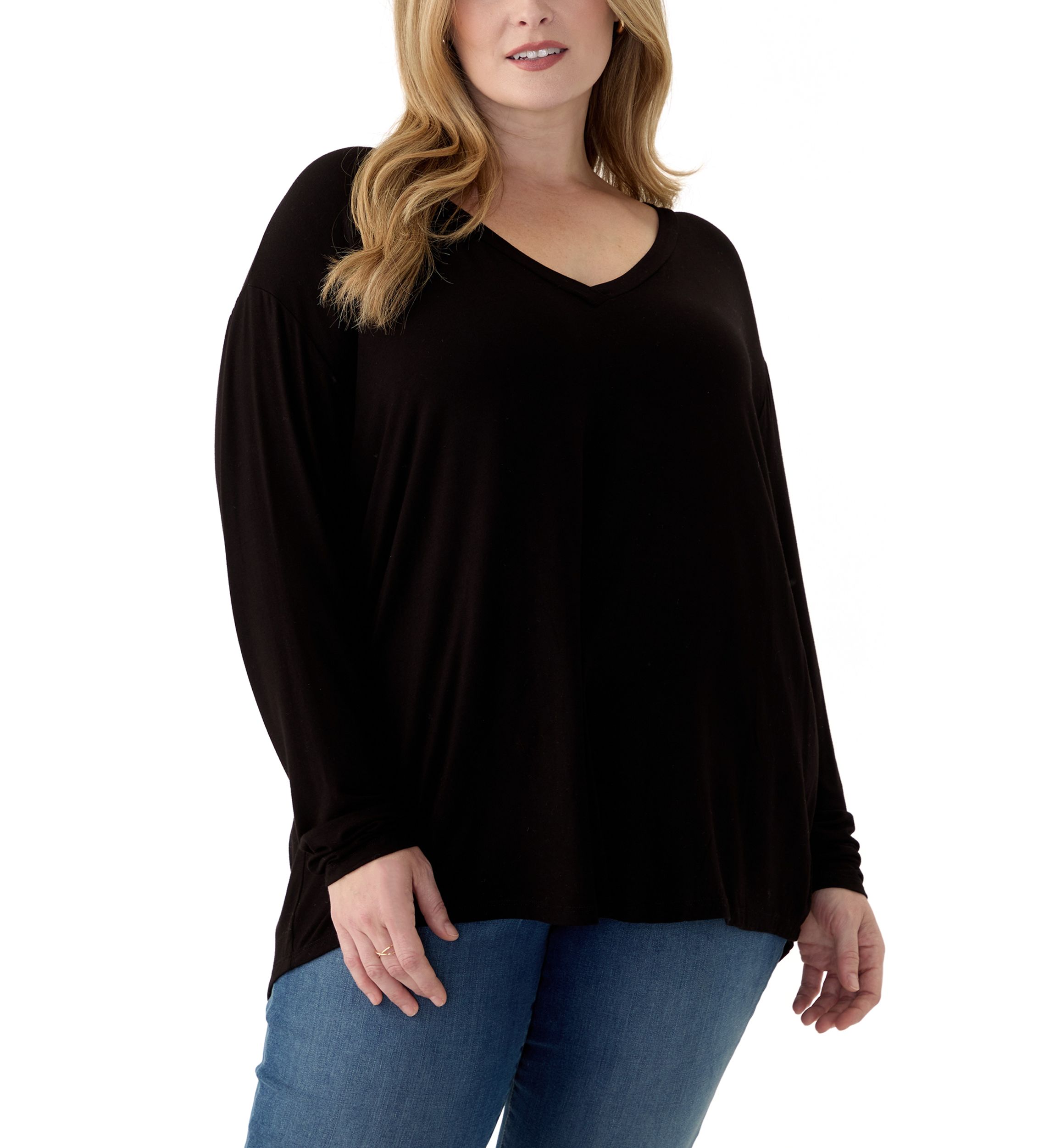 Plus Size Long Sleeve Luxe T-Shirt