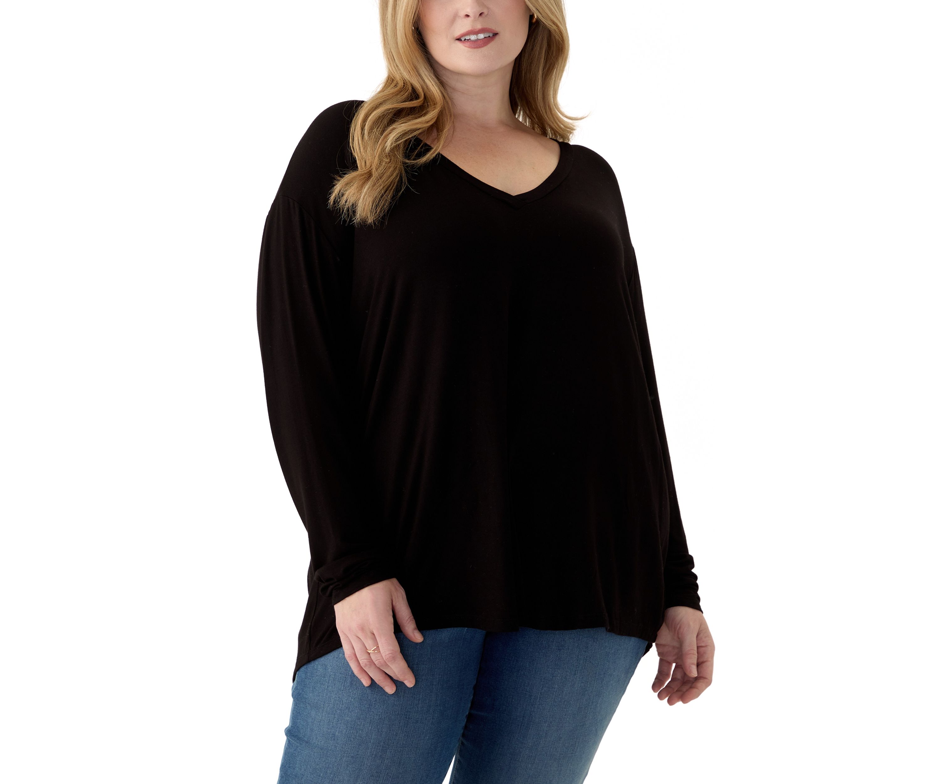 Plus Size Long Sleeve Luxe T-Shirt