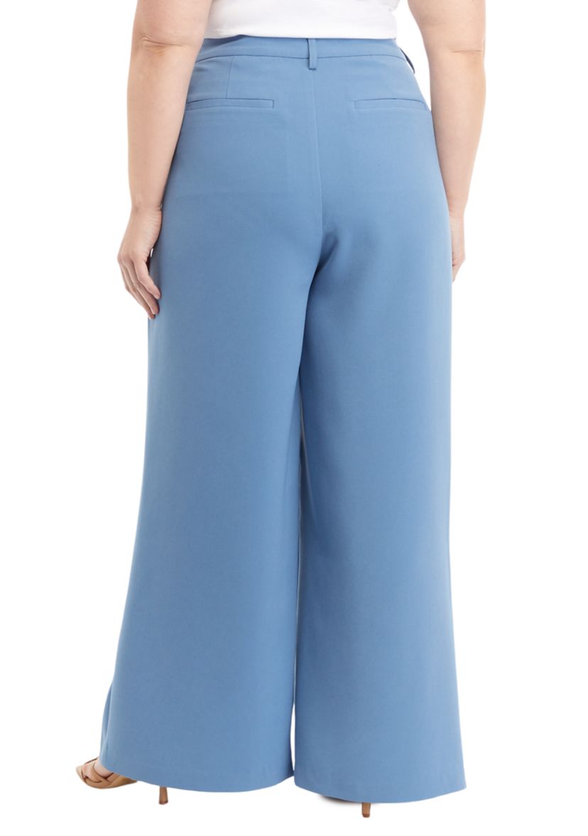 Plus Size High Rise Extended Tab Trouser Pants