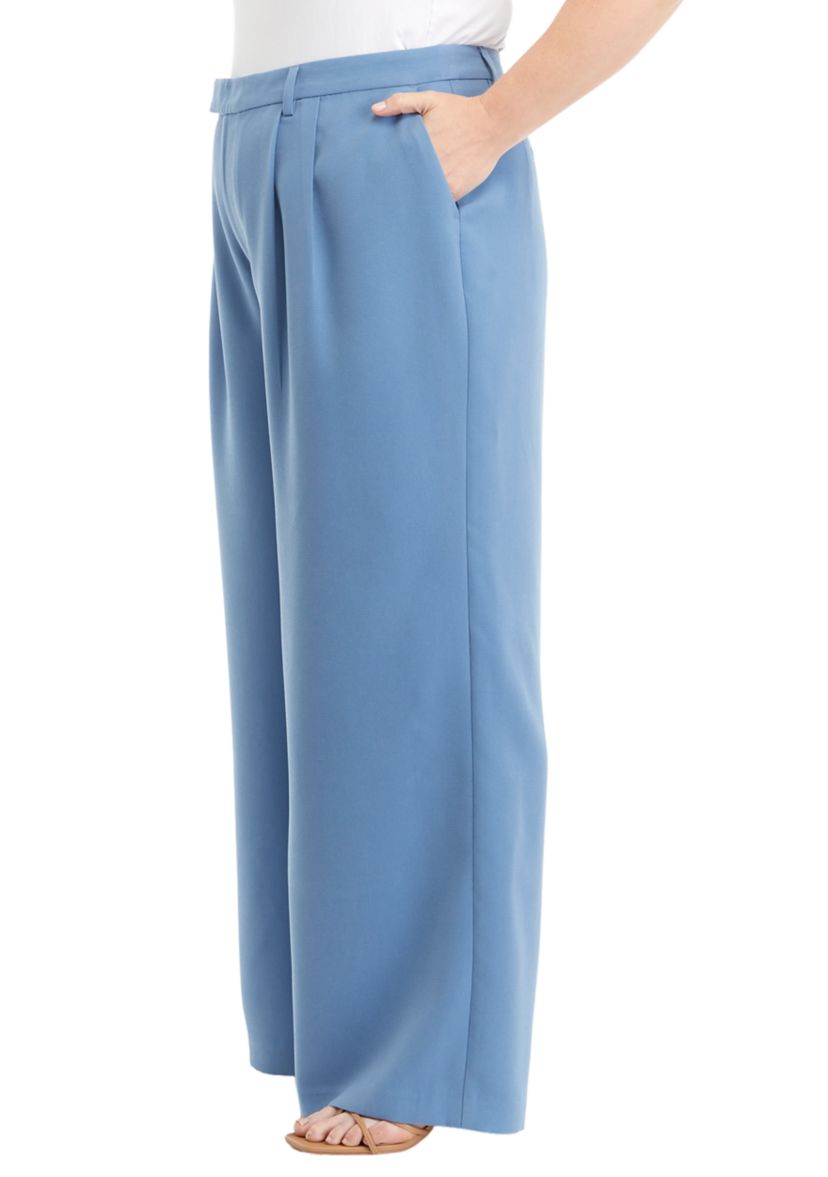 Plus Size High Rise Extended Tab Trouser Pants