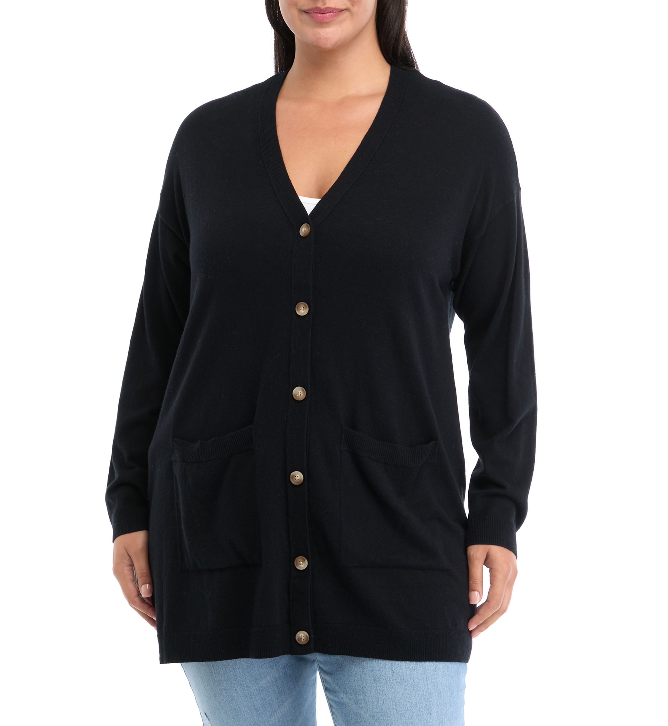 Plus Size Button Front Duster Cardigan