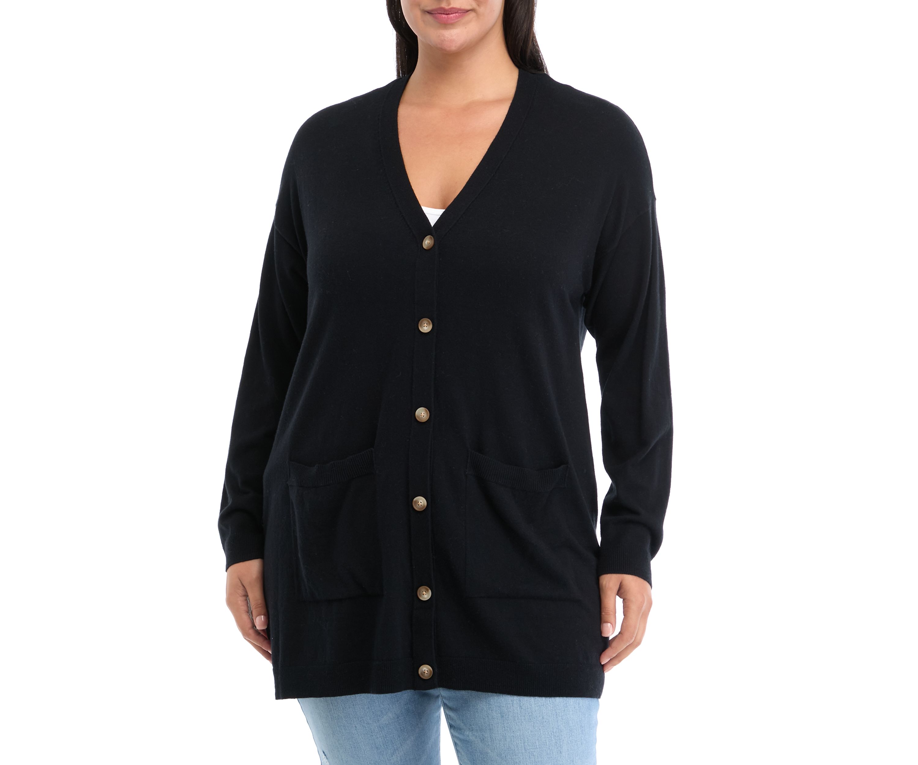 Plus Size Button Front Duster Cardigan
