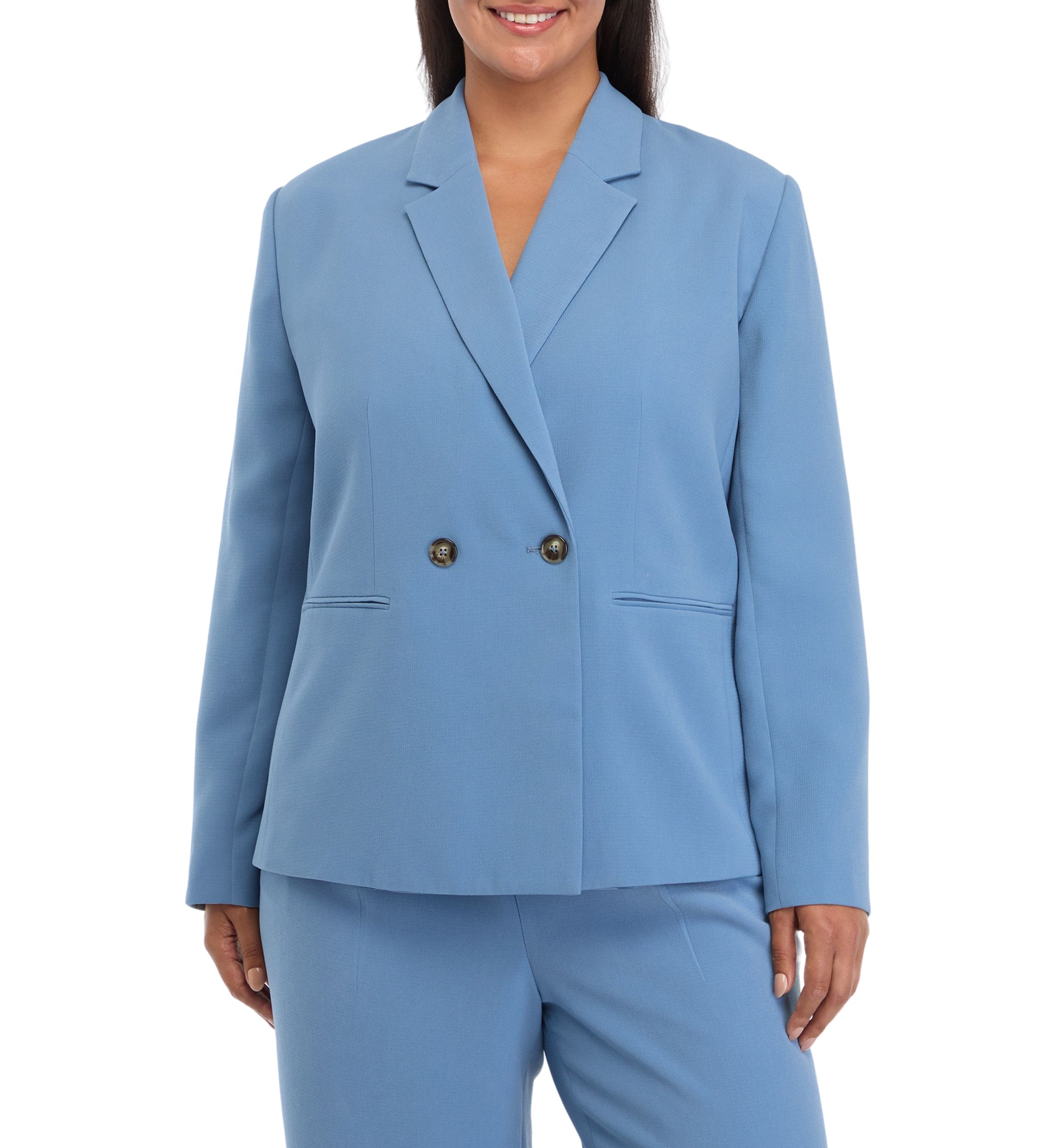Plus Size Double Breasted Blazer 