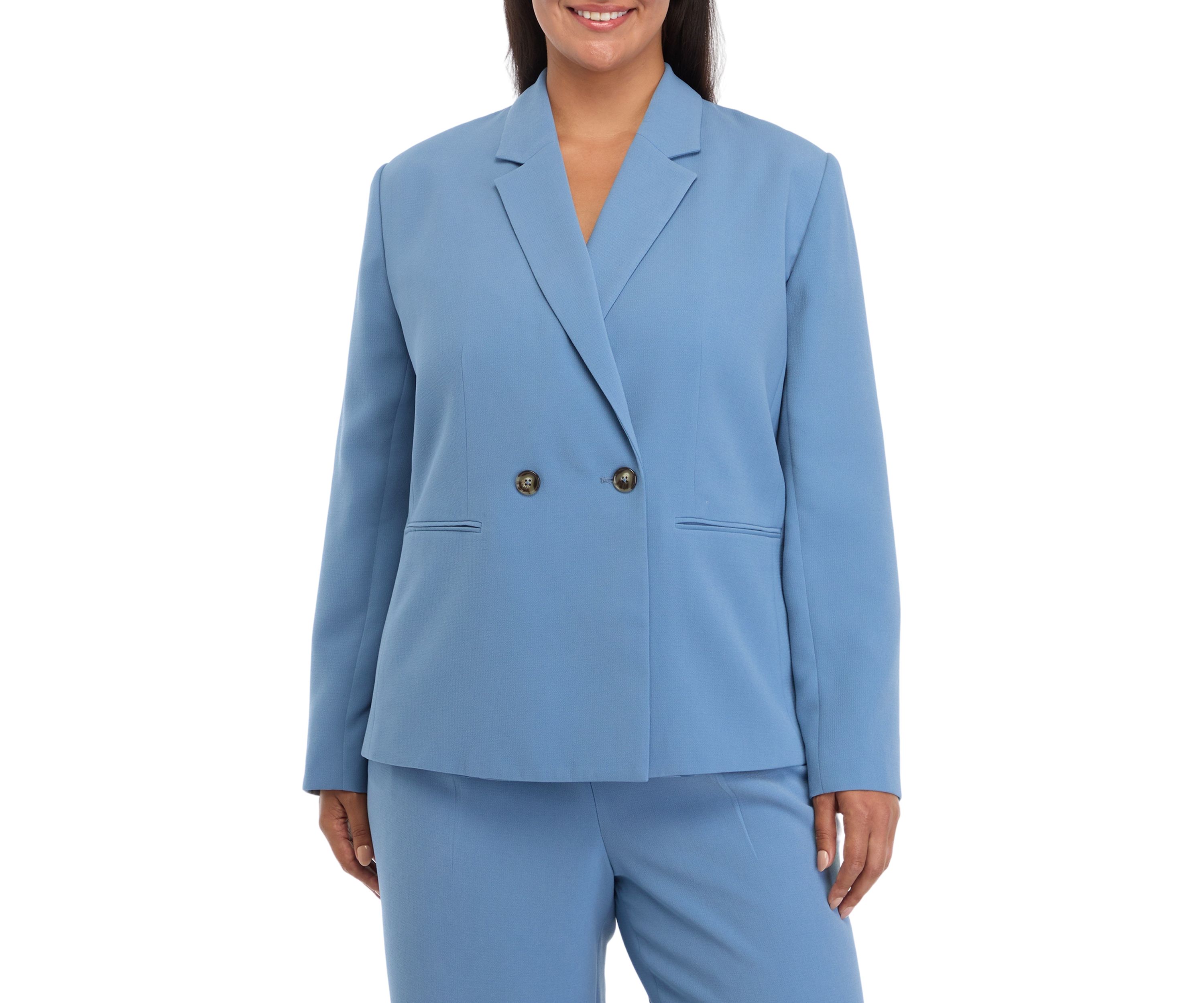 Plus Size Double Breasted Blazer 