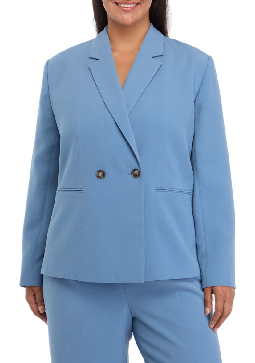 Plus Size Double Breasted Blazer 