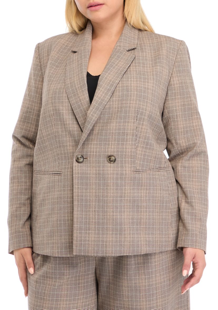 Plus Size Double Breasted Blazer