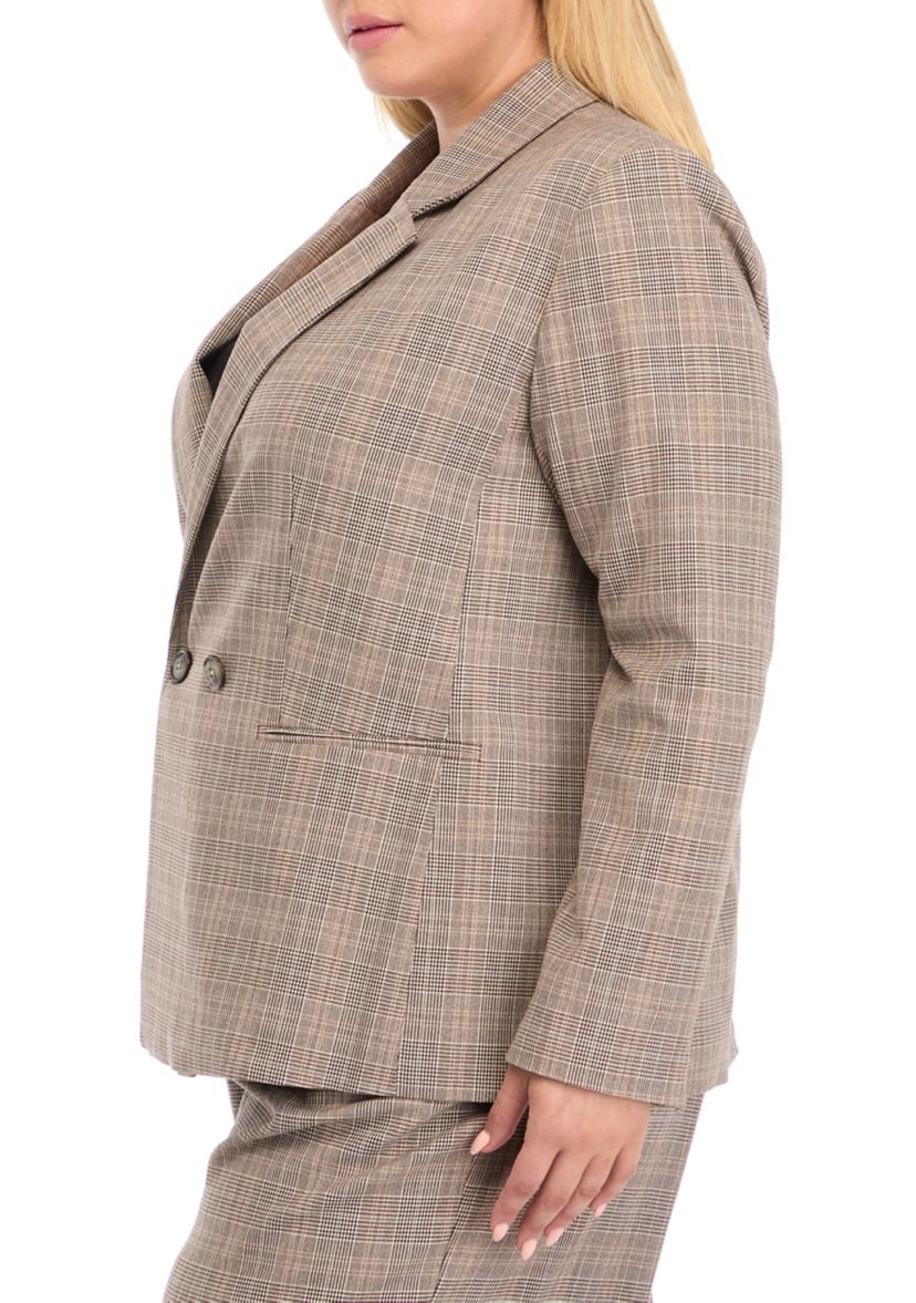 Plus Size Double Breasted Blazer