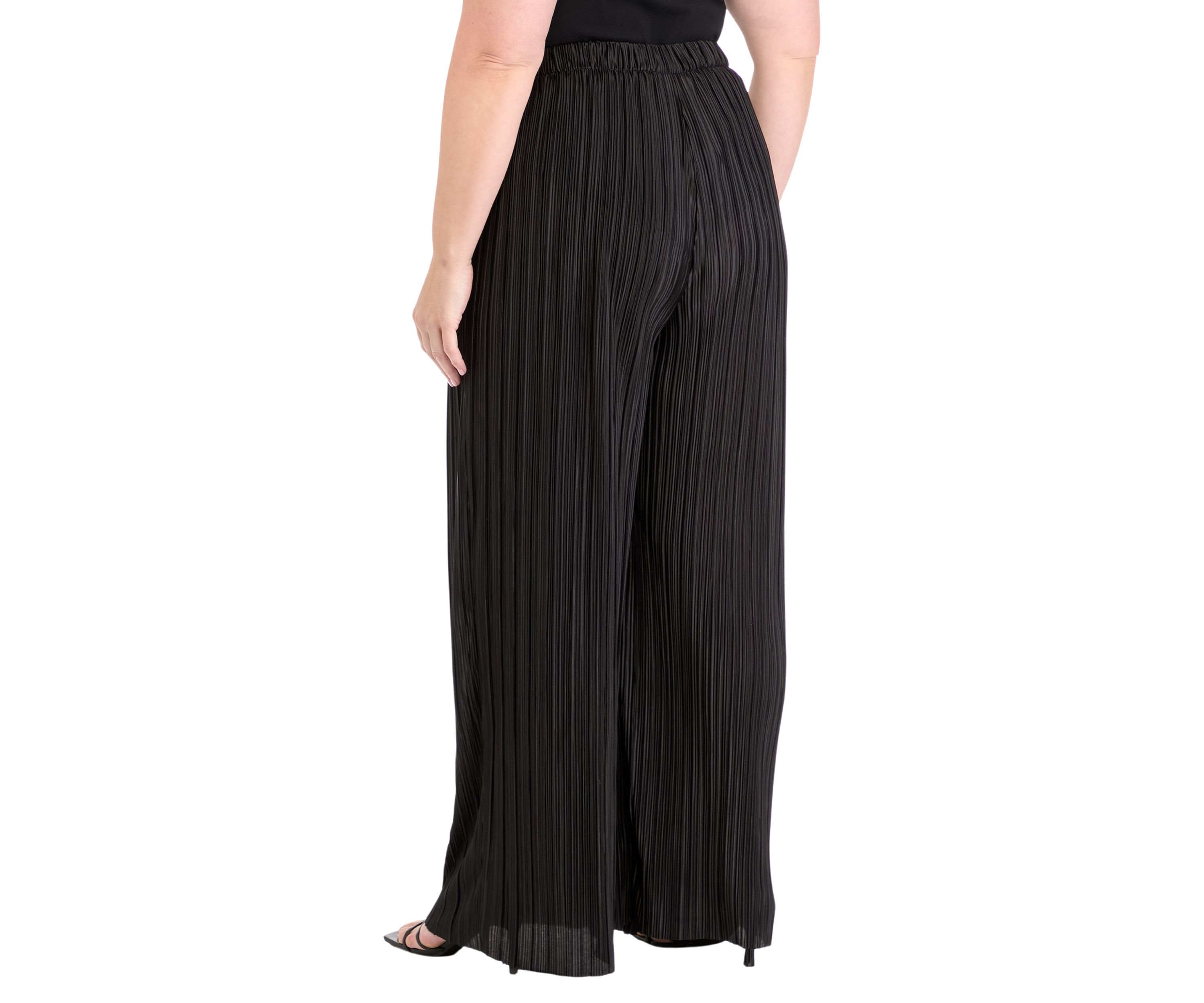 Plus Size Pleated Wide Leg Pants 