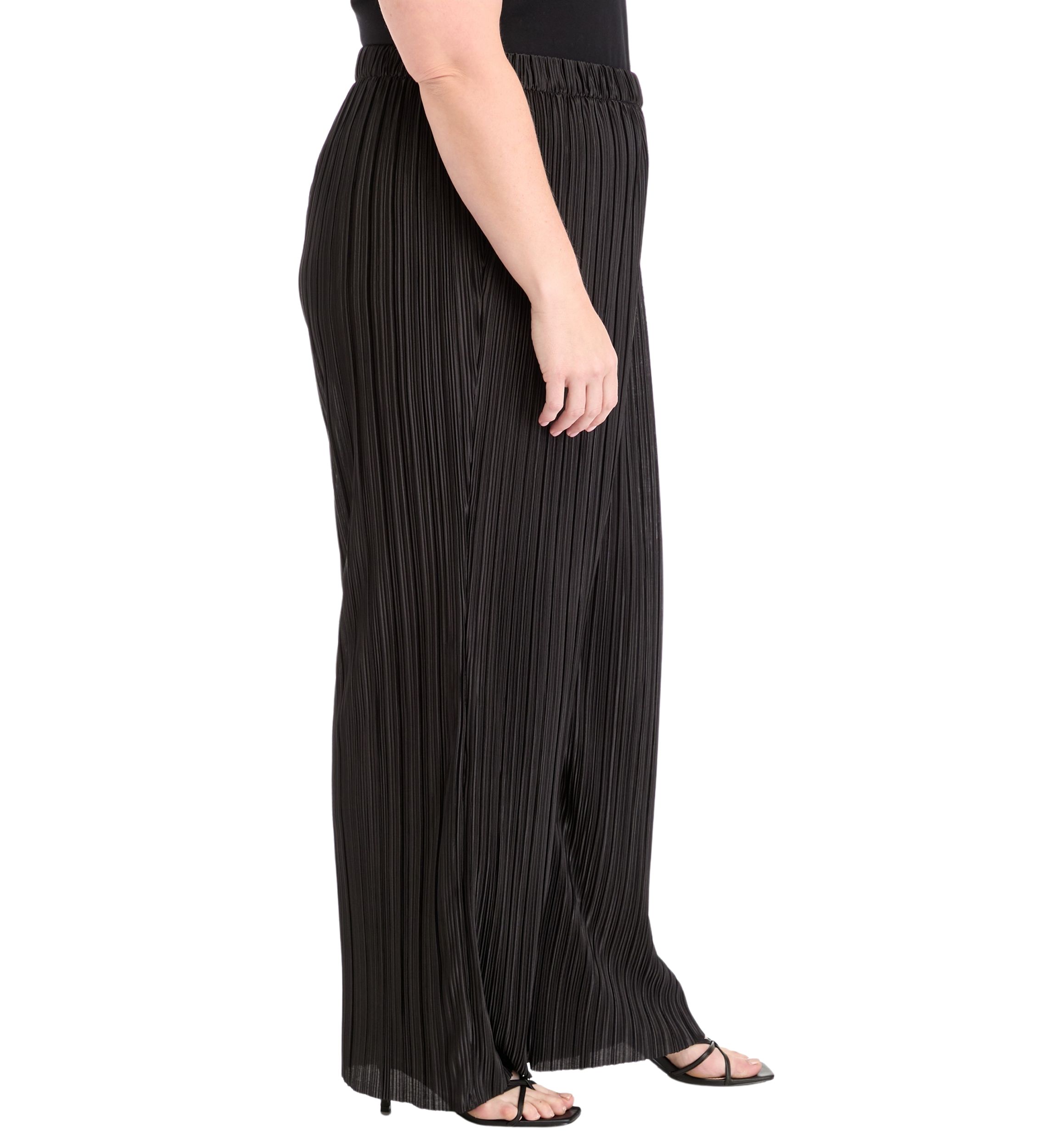 Plus Size Pleated Wide Leg Pants 