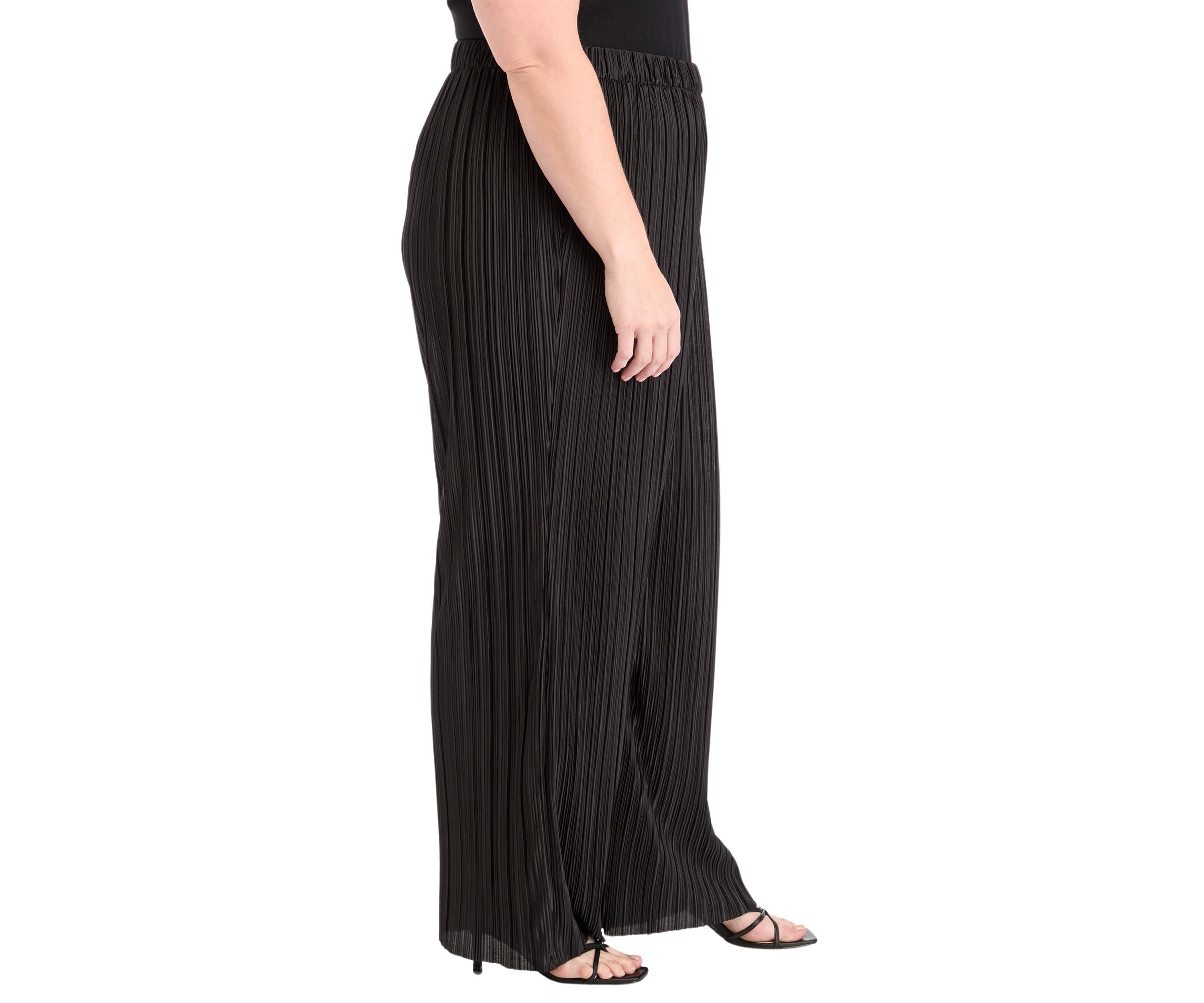 Plus Size Pleated Wide Leg Pants 