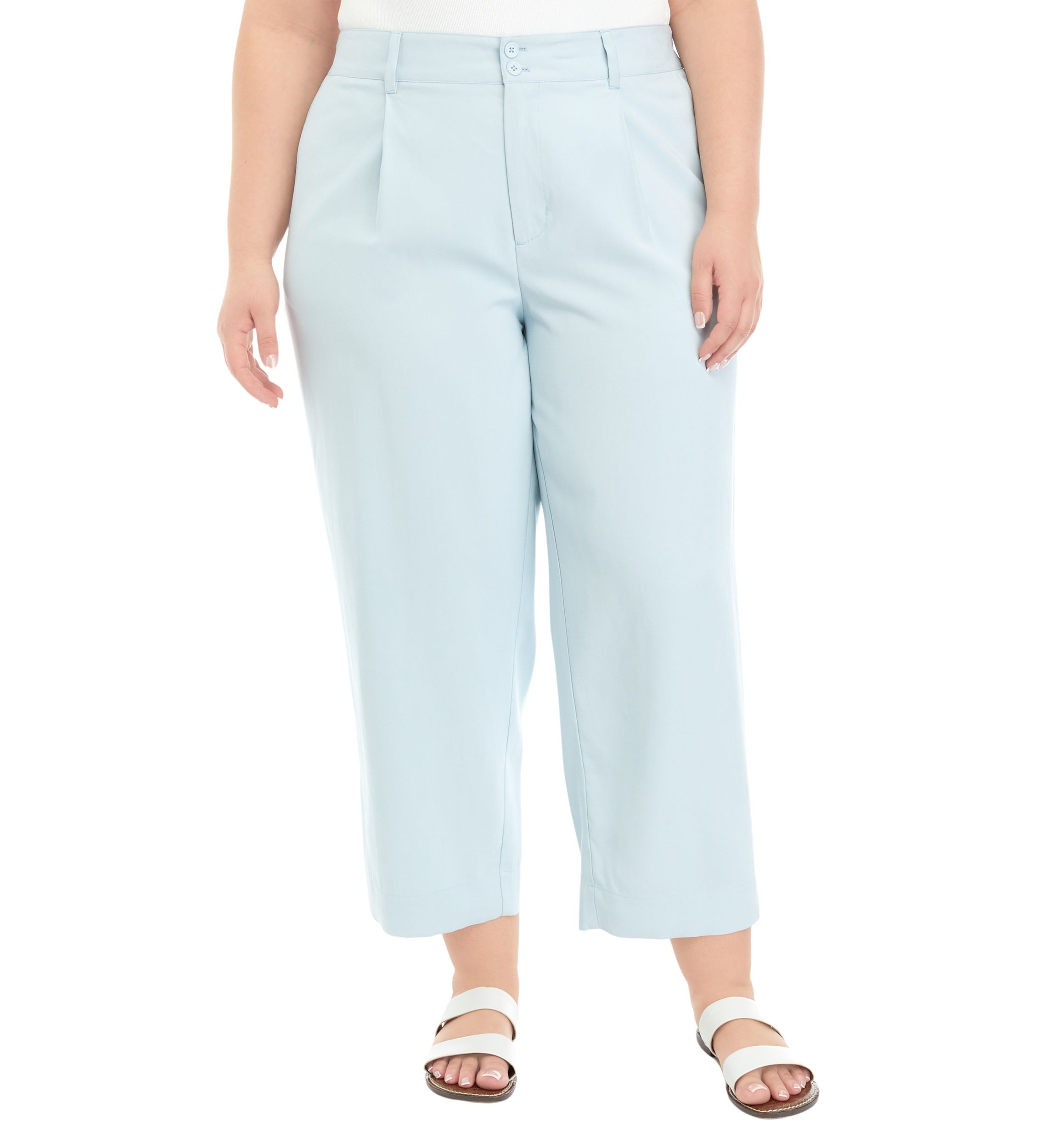 Plus Size High Rise Pleated Pants