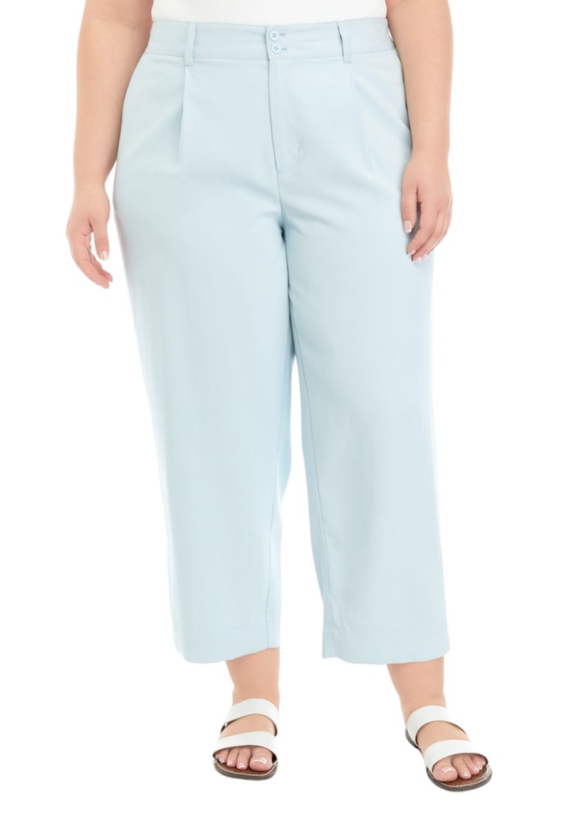 Plus Size High Rise Pleated Pants