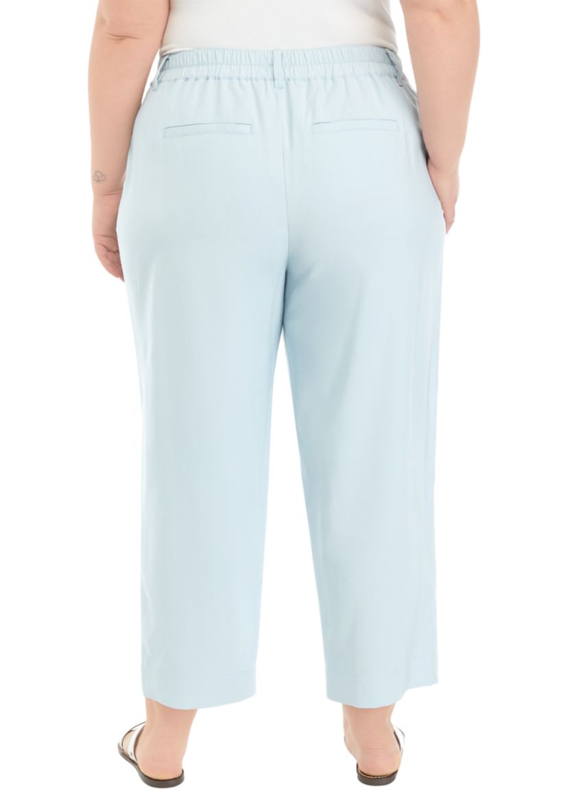 Plus Size High Rise Pleated Pants