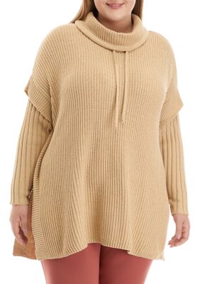 Wonderly Women's Plus Size Long Sleeve Funnel Neck Sweater