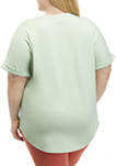 Plus Size Short Sleeve Crew Neck Baby Terry T-Shirt