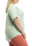 Plus Size Short Sleeve Crew Neck Baby Terry T-Shirt