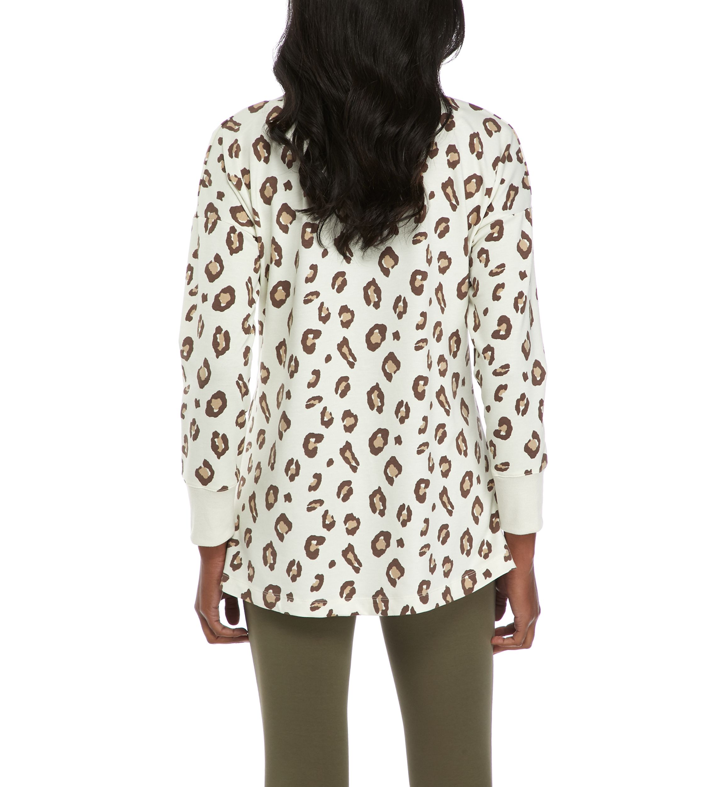 Studio Womens Long Sleeve Side Slit Tunic 