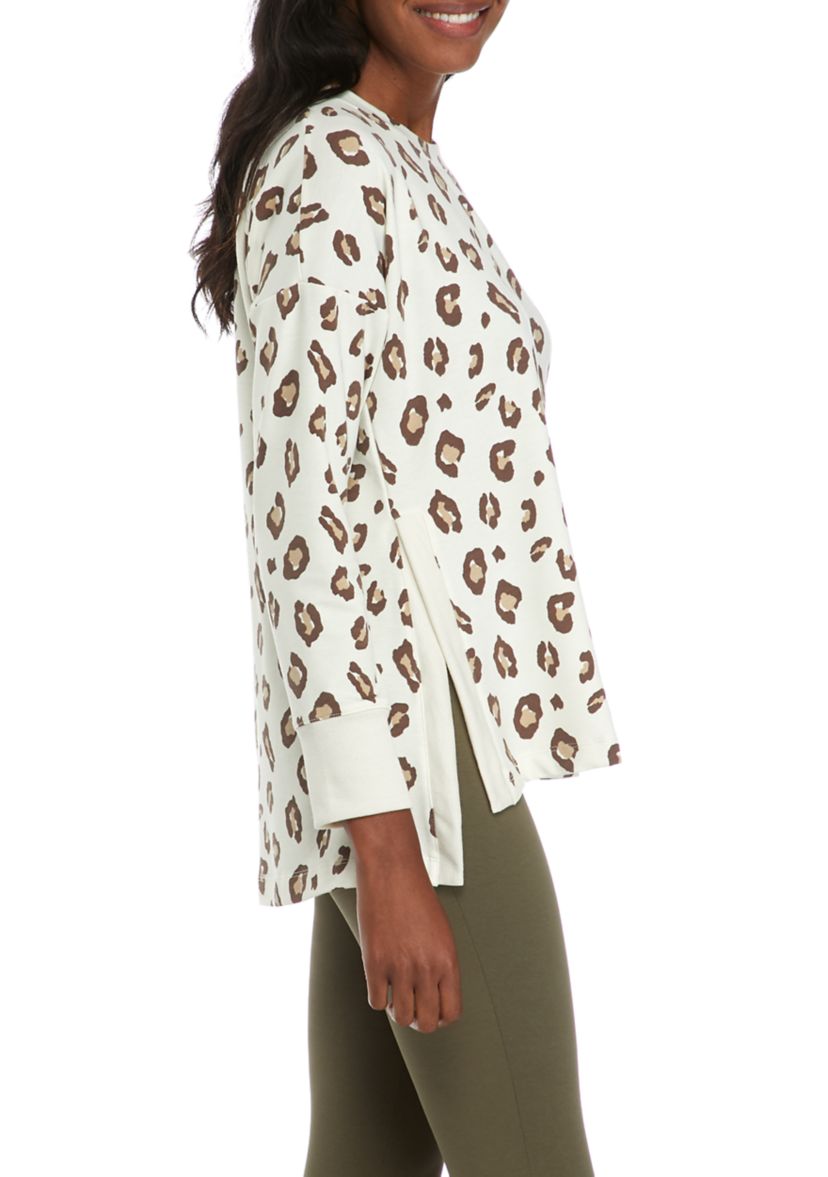 Studio Womens Long Sleeve Side Slit Tunic 