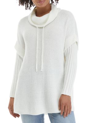 Studio Womens Long Sleeve Funnel Neck Sweater 