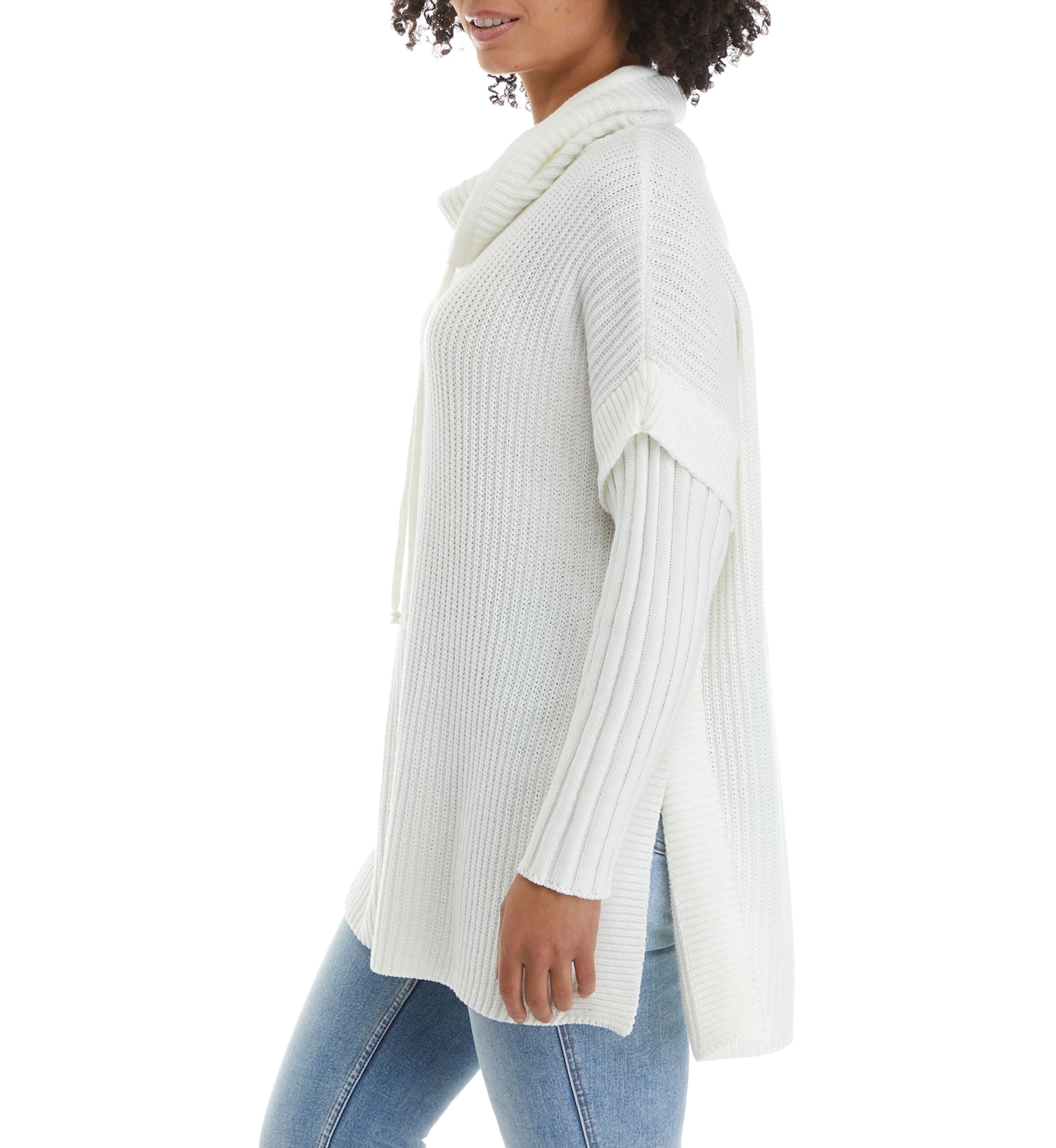 Studio Womens Long Sleeve Funnel Neck Sweater 
