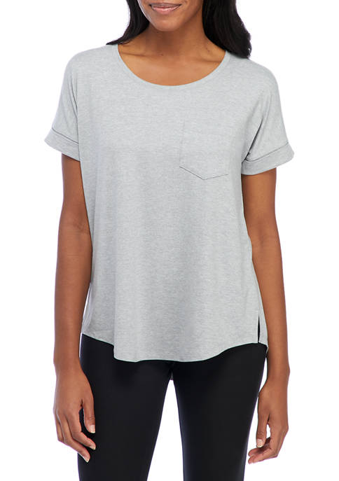 New Directions® Studio Women's Short Dolman Sleeve Chest Pocket T-Shirt ...