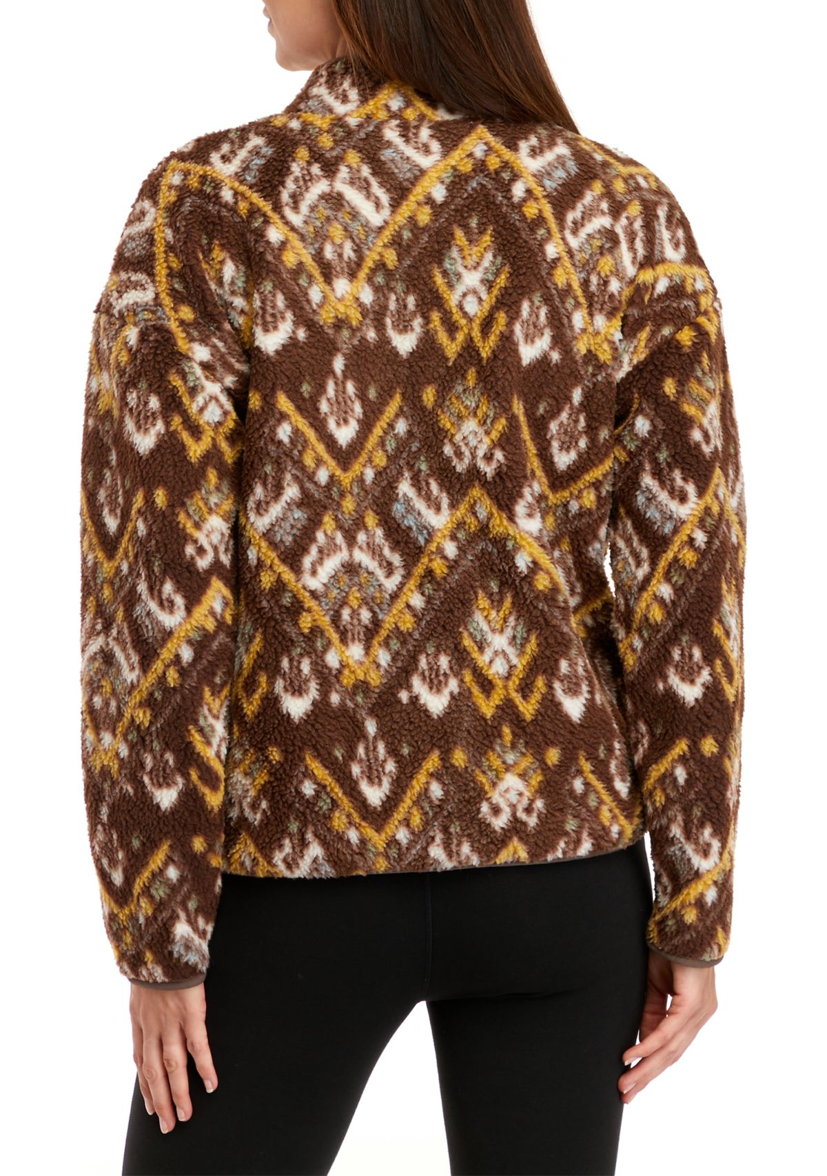 Womens Sherpa Popover Printed Jacket