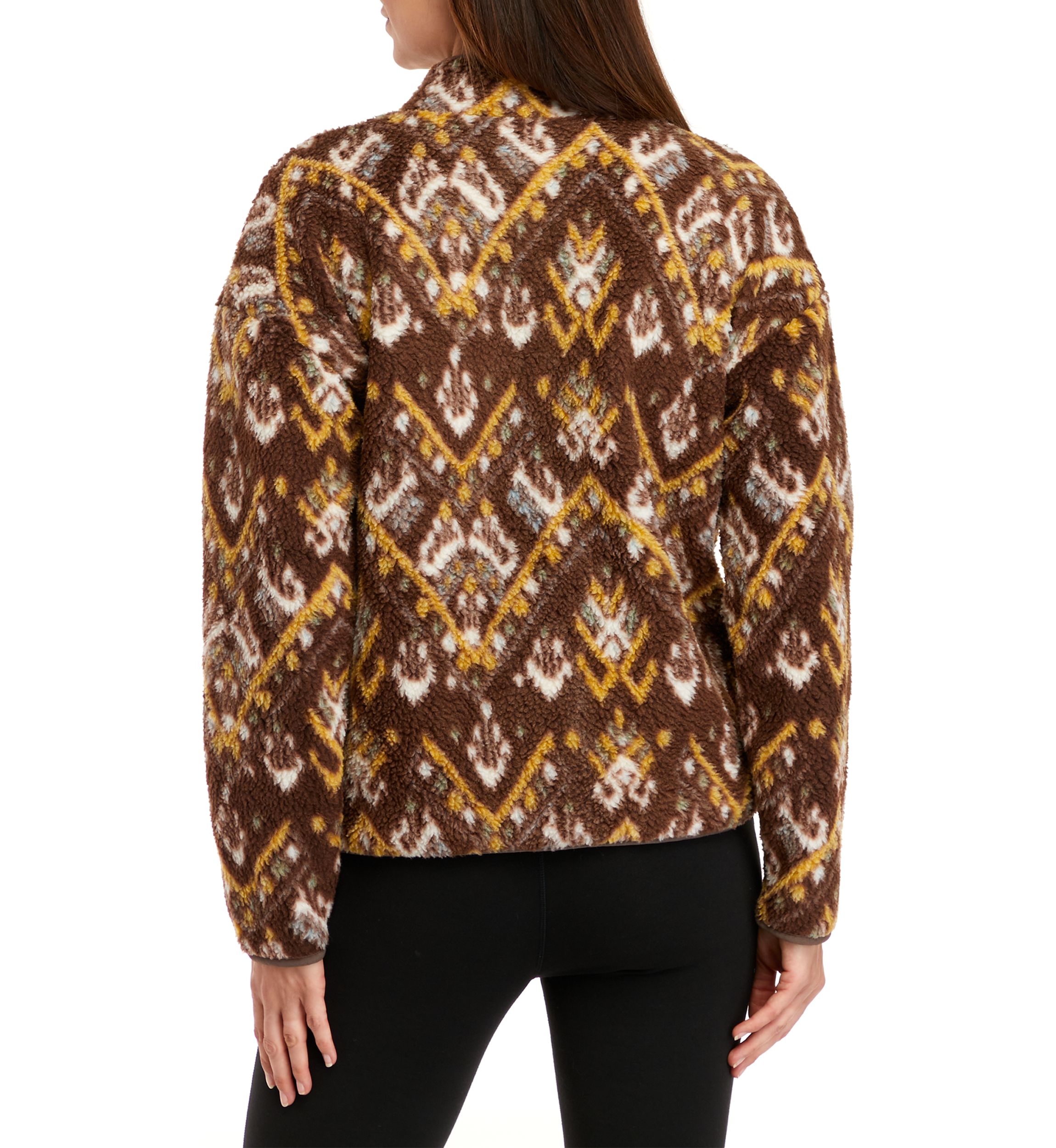Womens Sherpa Popover Printed Jacket