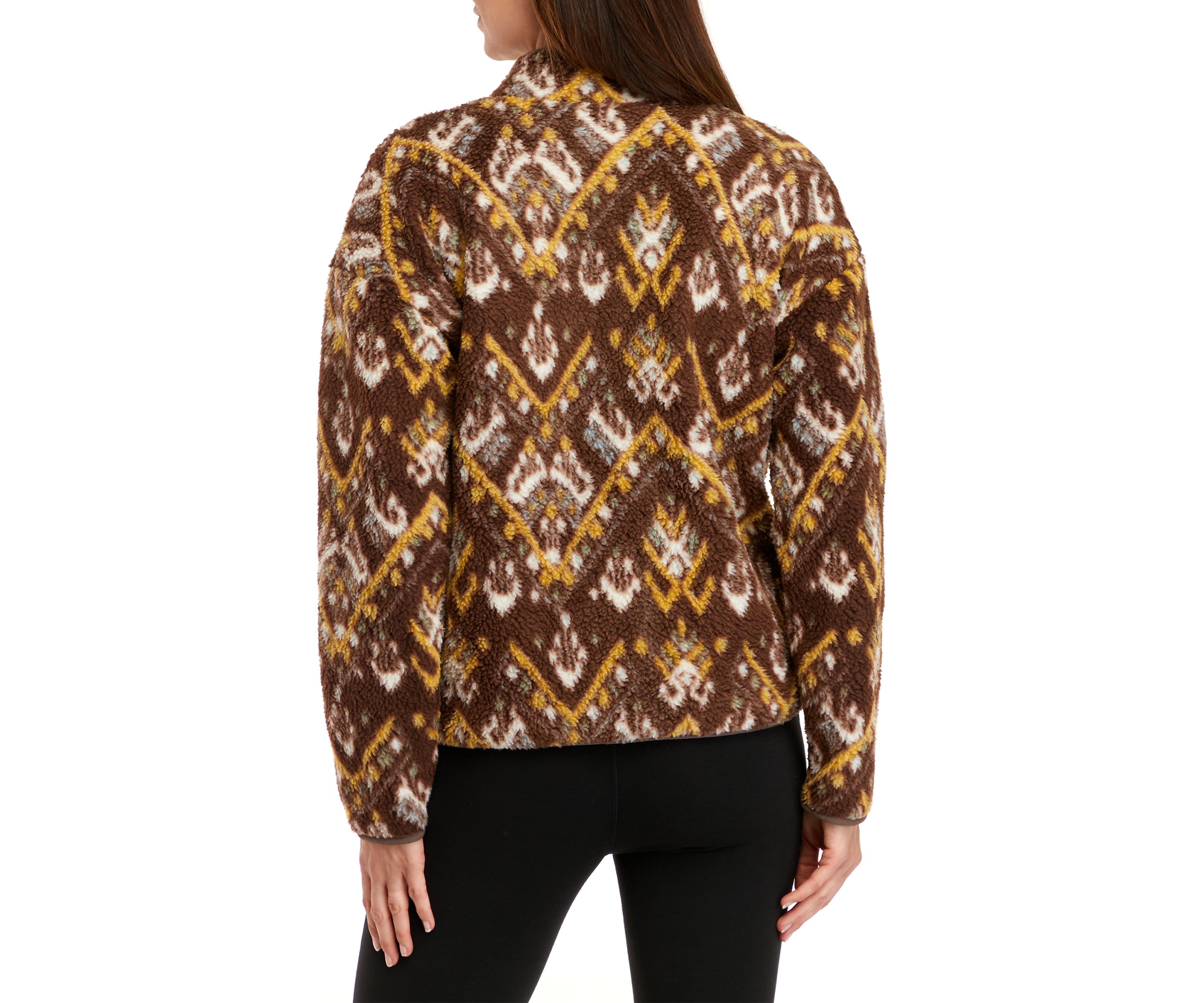 Womens Sherpa Popover Printed Jacket