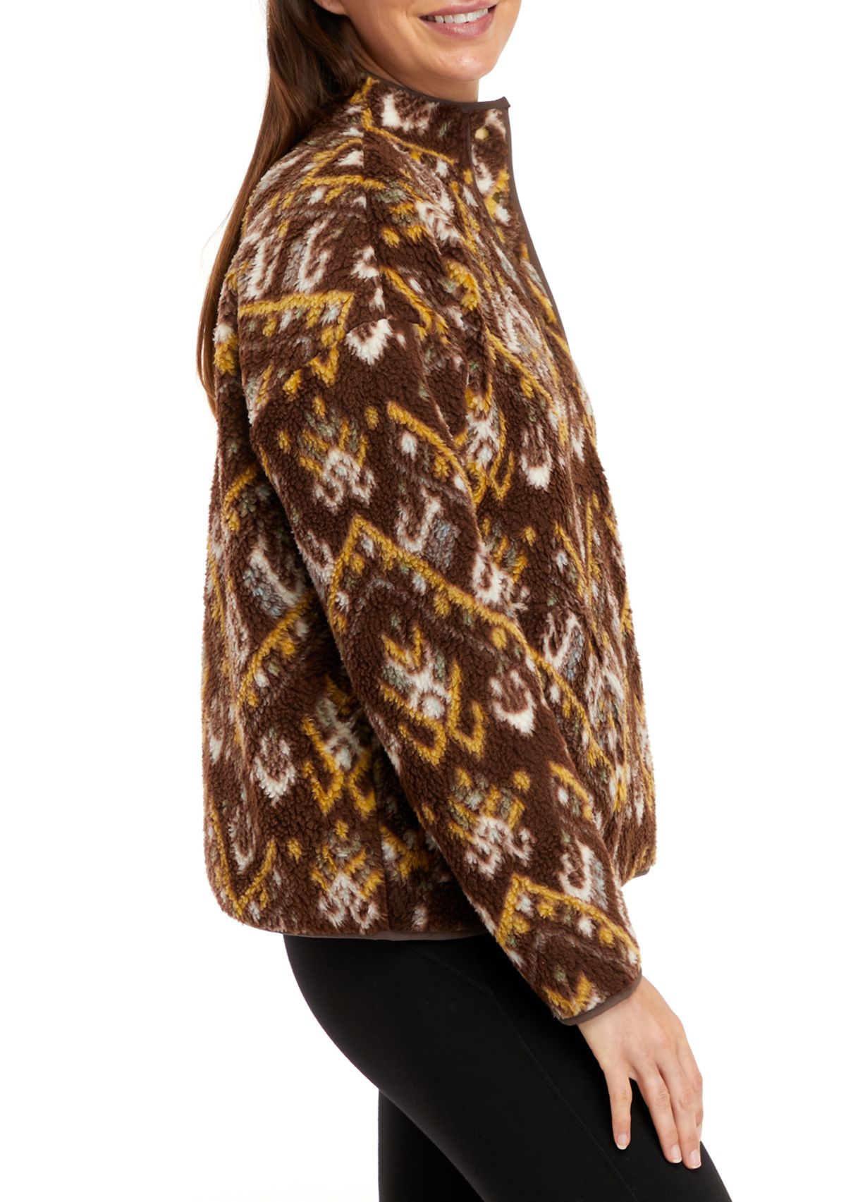 Womens Sherpa Popover Printed Jacket