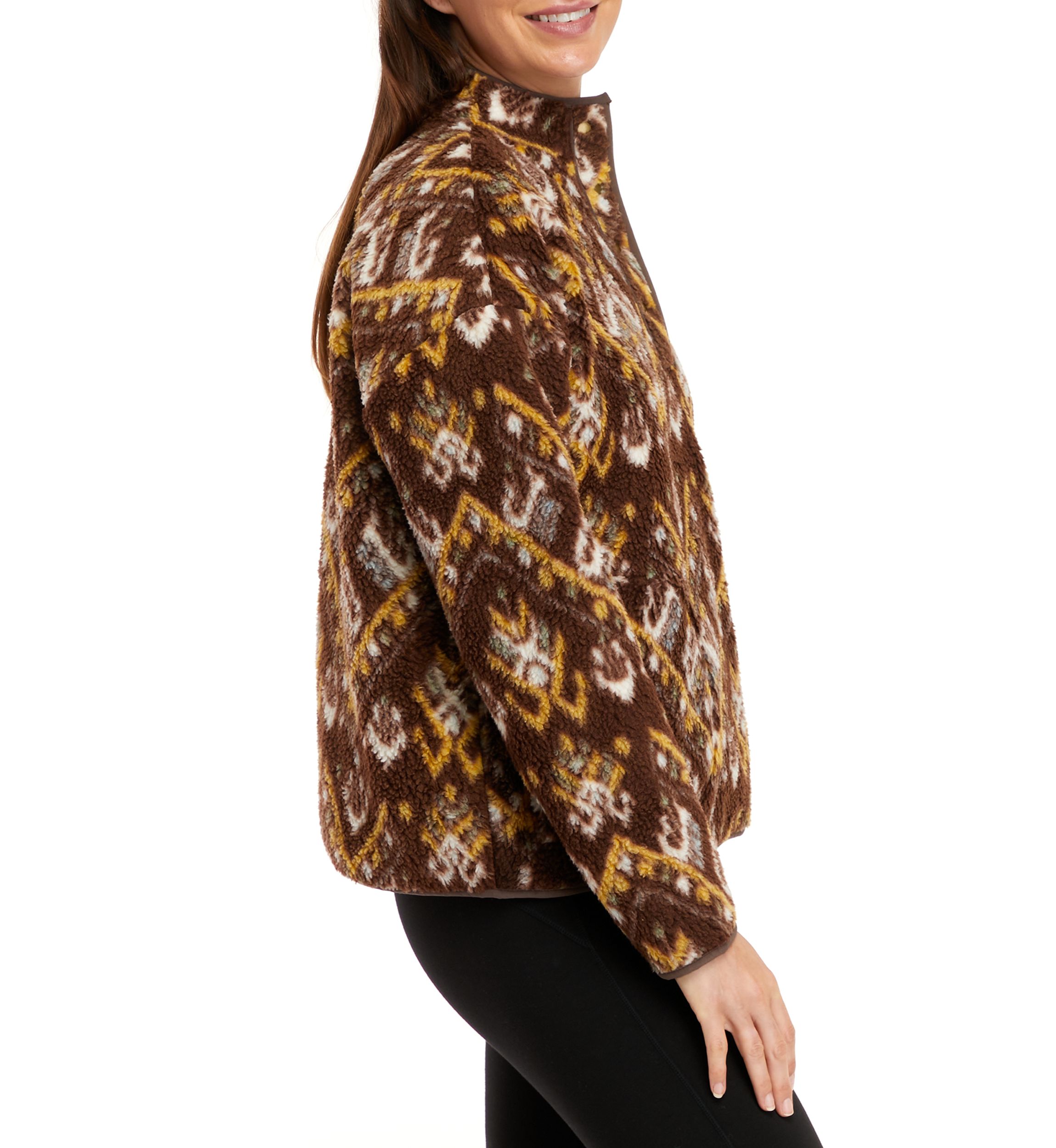 Womens Sherpa Popover Printed Jacket