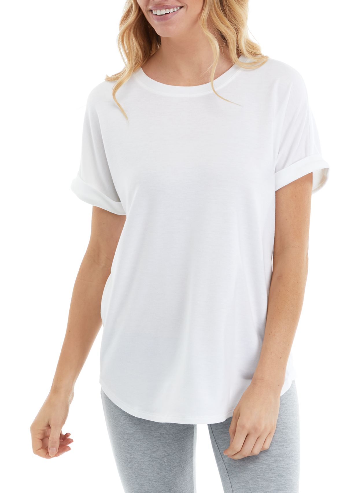 Studio Womens Short Sleeve Baby Terry T-Shirt 