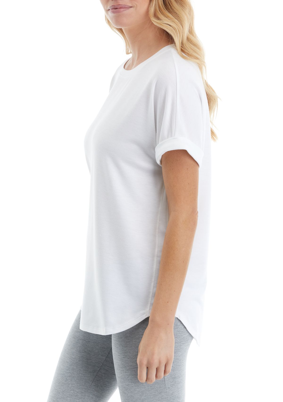 Studio Womens Short Sleeve Baby Terry T-Shirt 