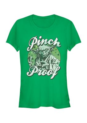 Tom and Jerry Women's Junior's Pinch Proof Yoda Graphic Top