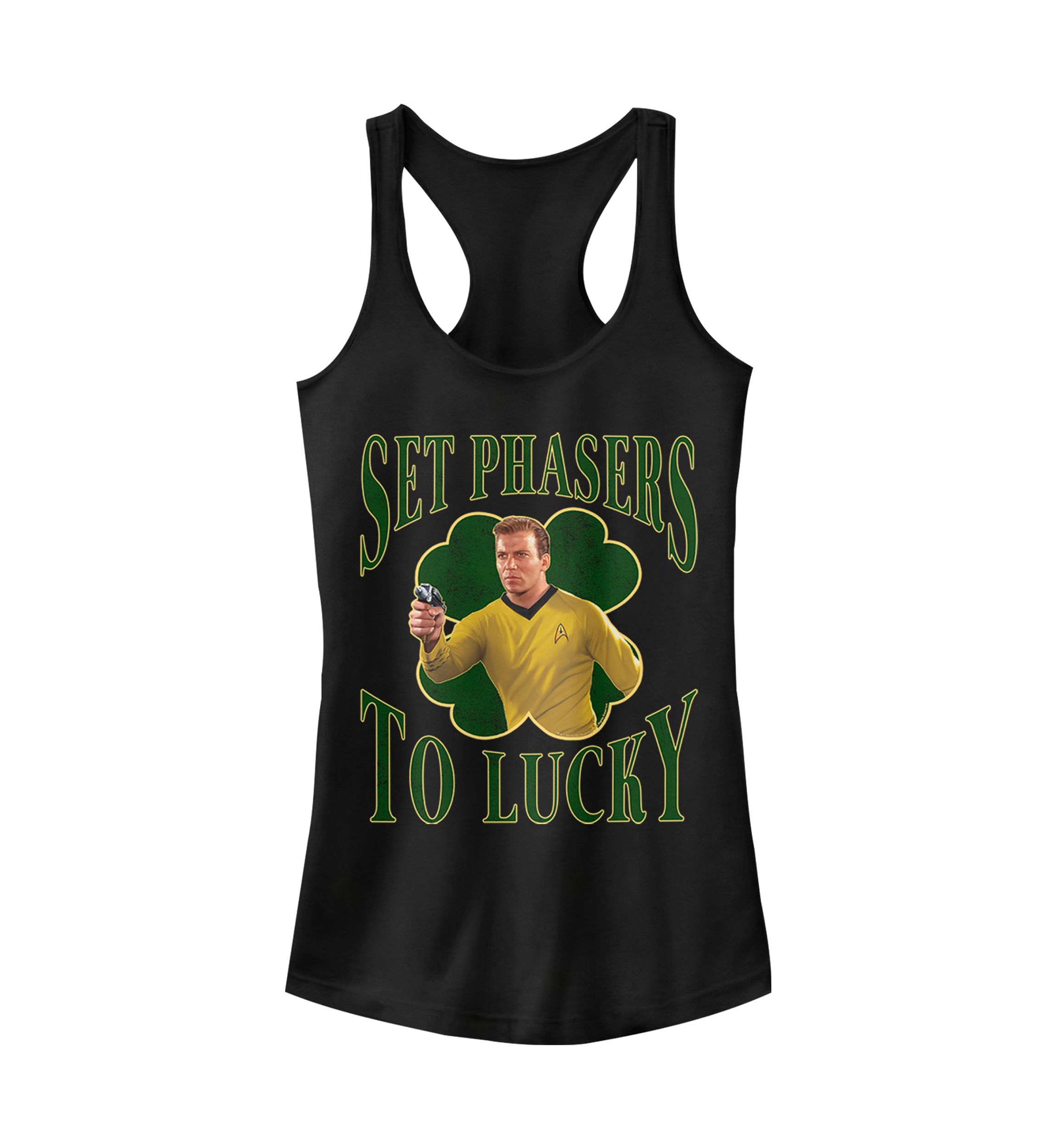 Kirk Phasers To Lucky Graphic Tank