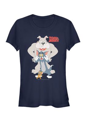 Tom and Jerry Women's Junior's Chain of Command Graphic Top
