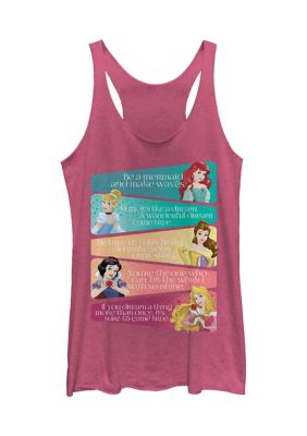 Disney Princess Women's Princess Adjectives Graphic Tank Top, Pink, XXL