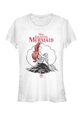 Disney Princess Sketch Mermaid Anniversary Graphic T-Shirt, White, Large